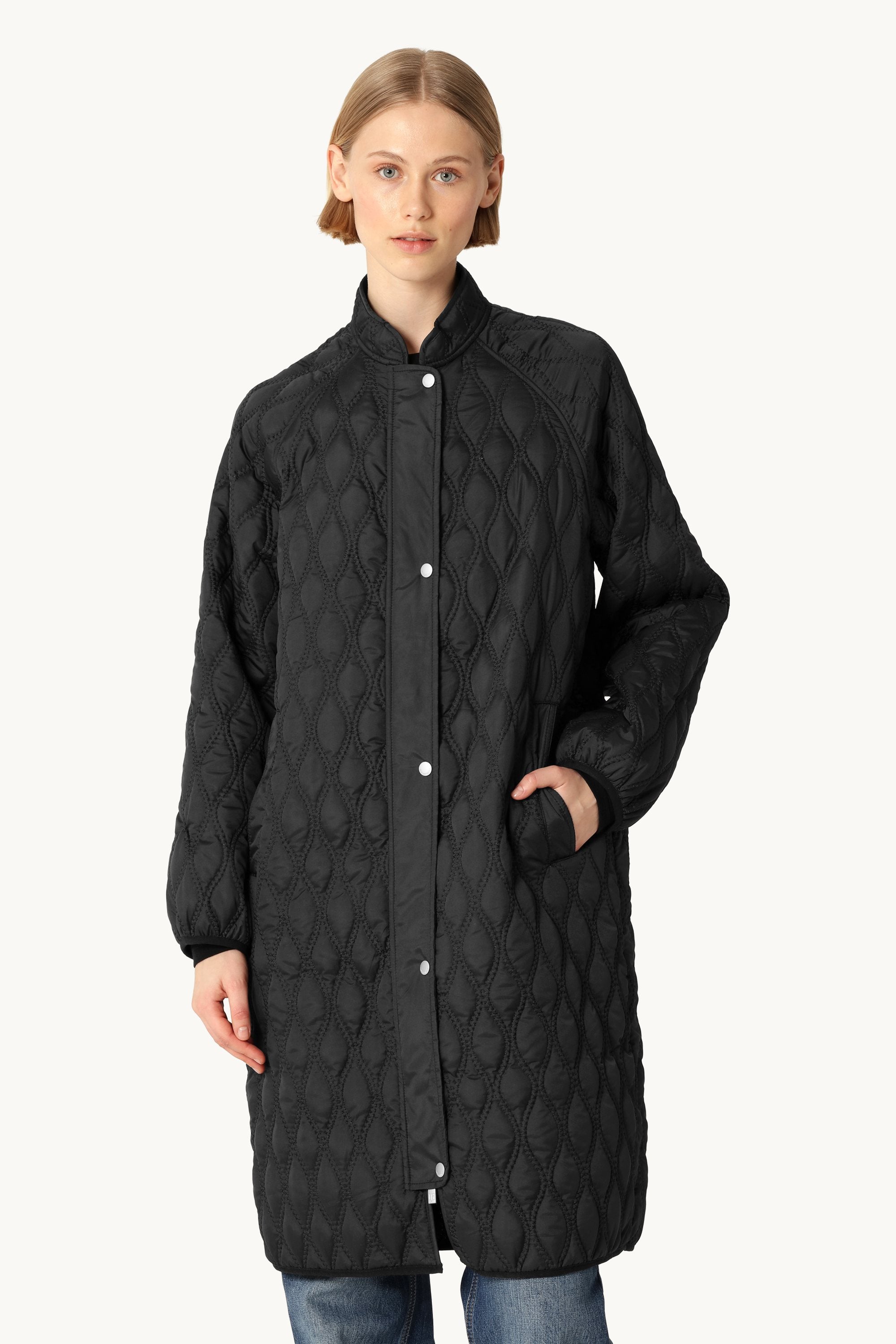 Long Quilt Jacket - Black