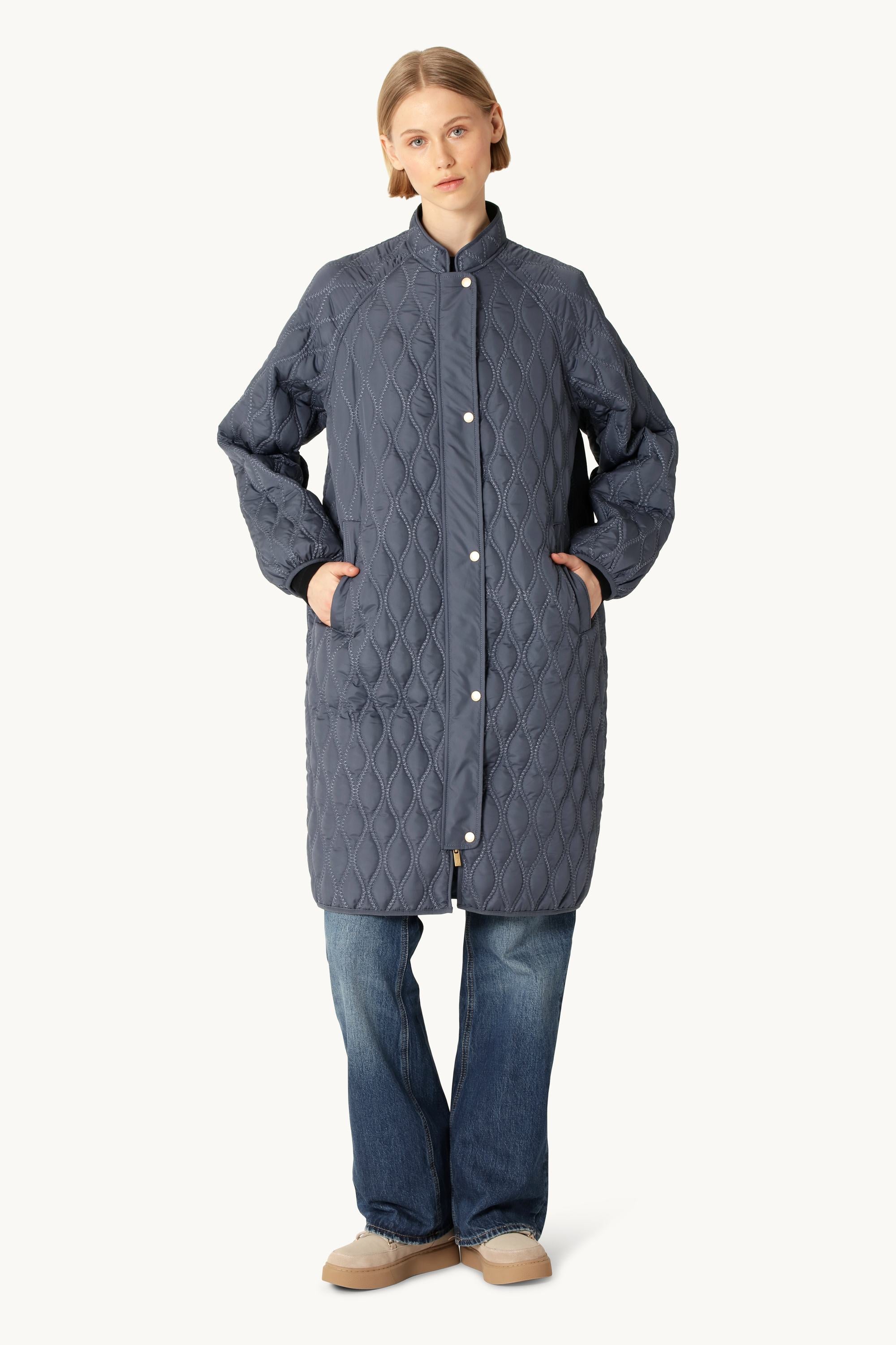 Long Quilt Jacket - Ombre Blue