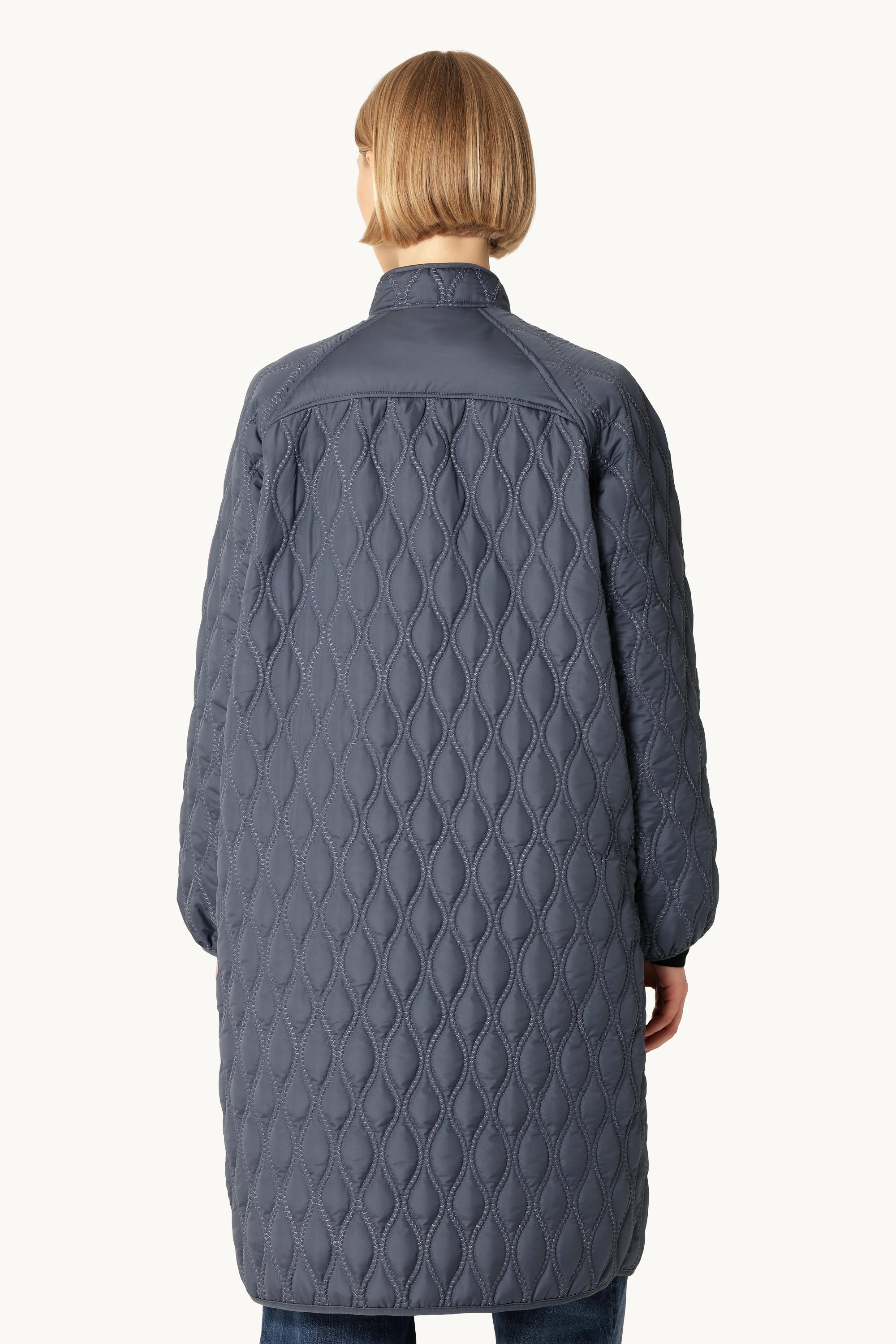 Long Quilt Jacket - Ombre Blue