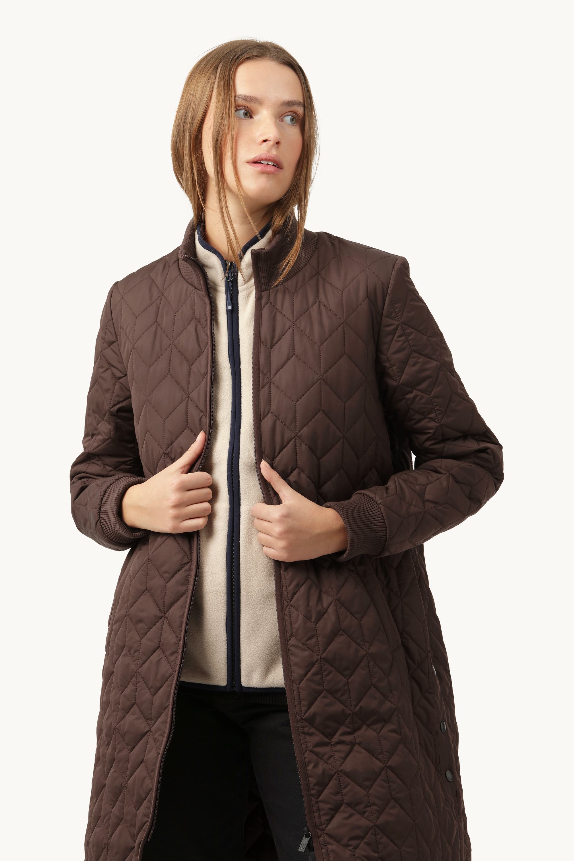 Chaqueta Larga Acolchada - Ebony