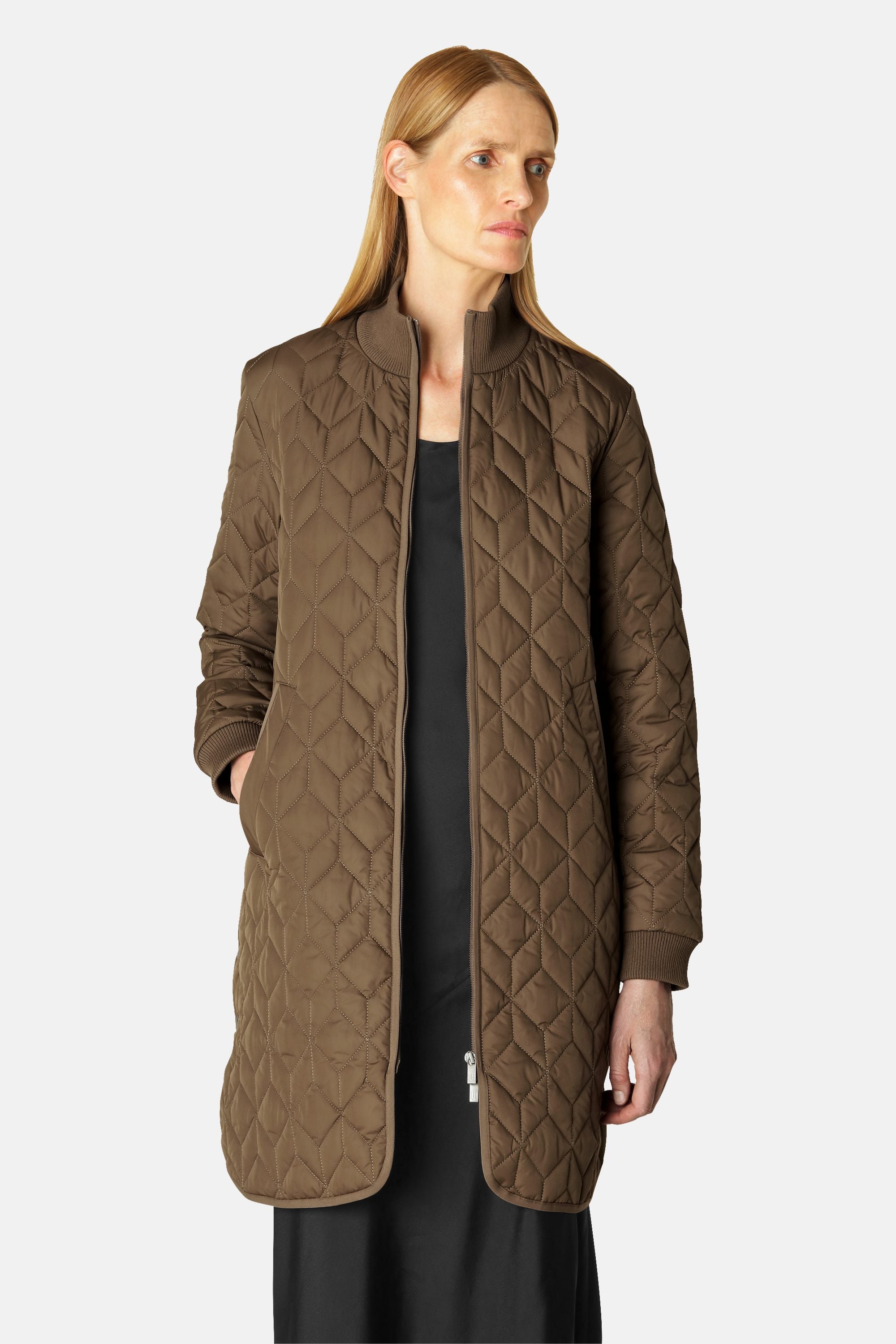 Chaqueta Larga Acolchada - Cub Brown