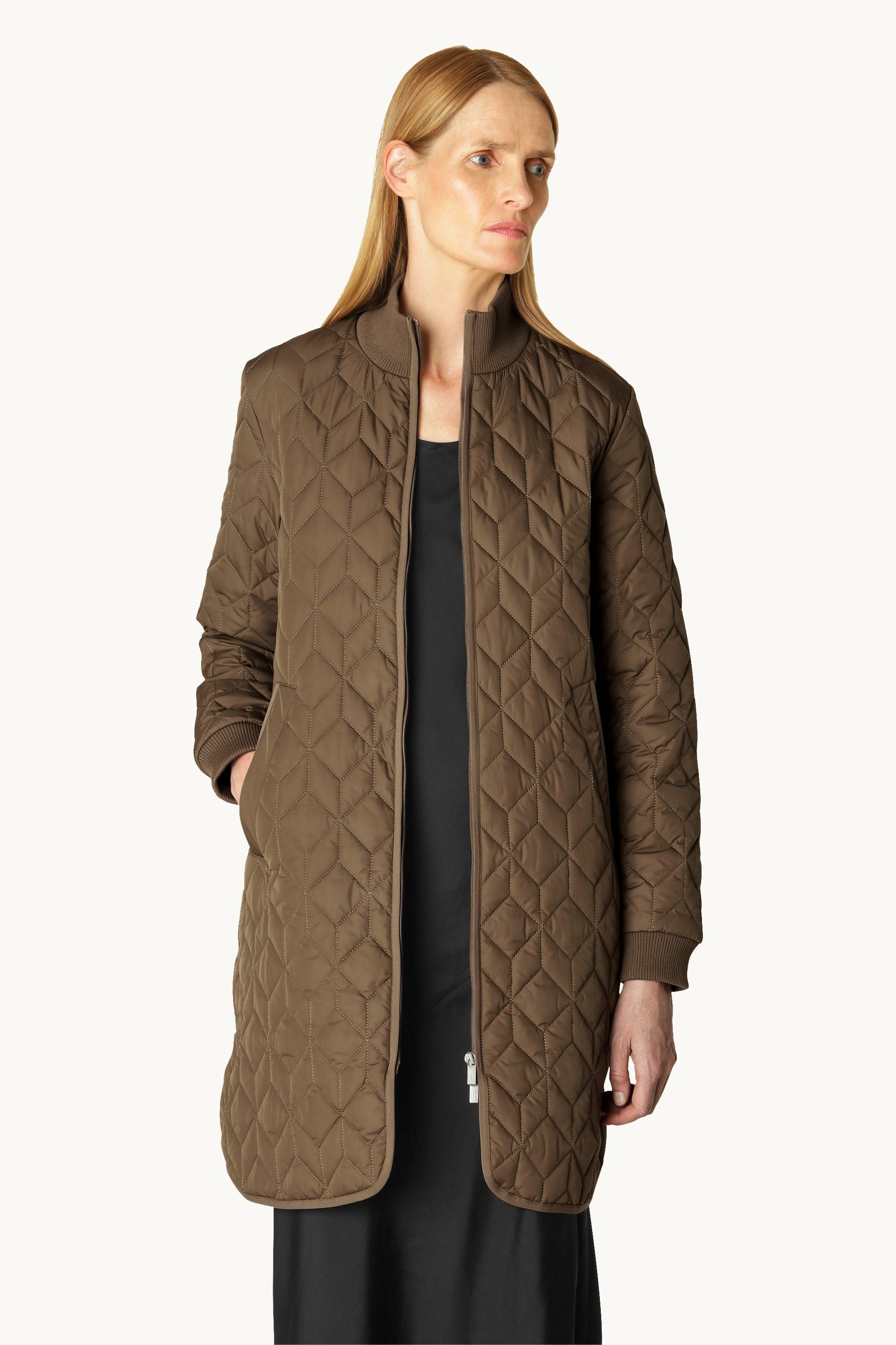 Chaqueta Larga Acolchada - Cub Brown