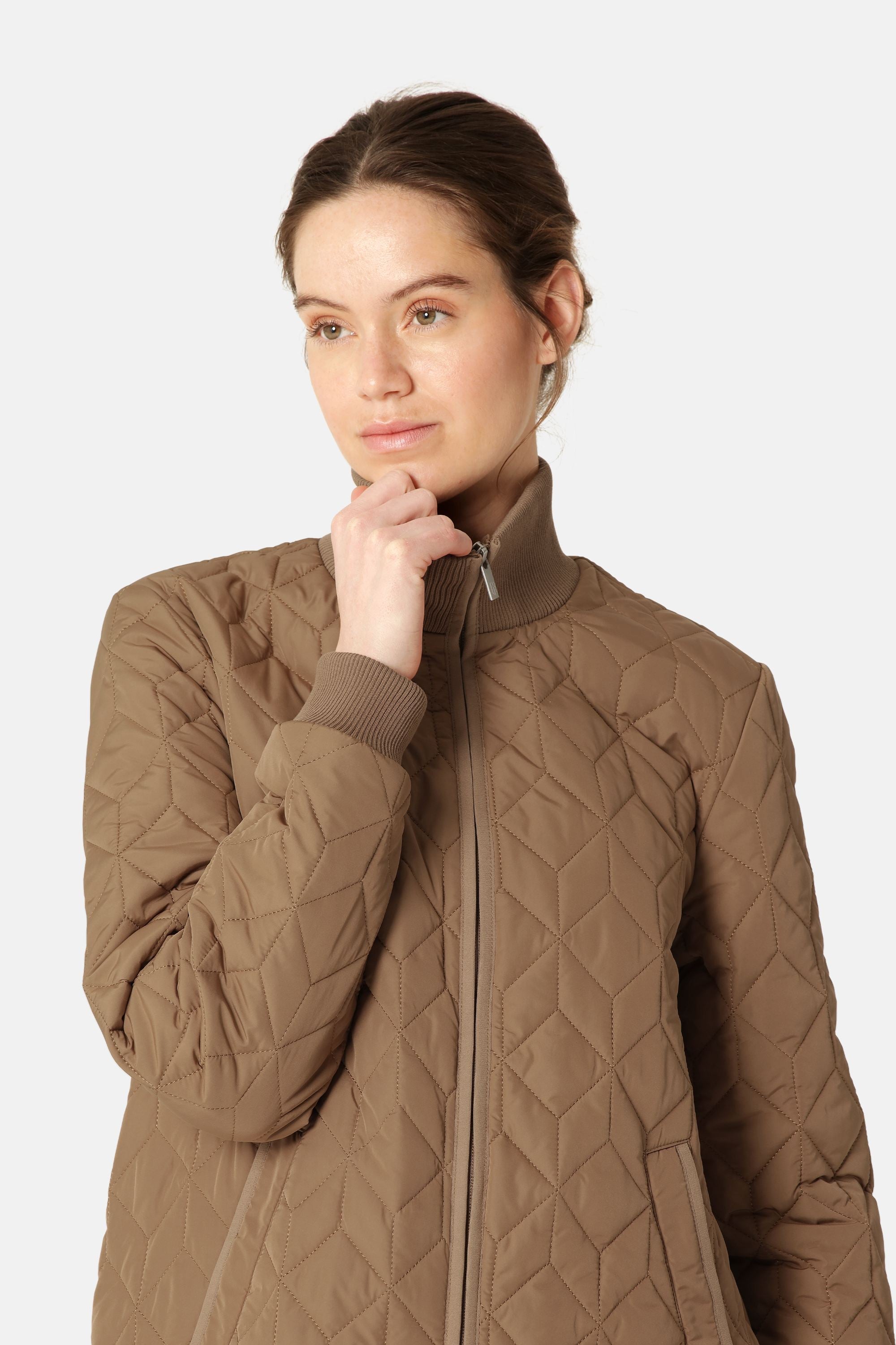 Chaqueta Larga Acolchada - Mocca
