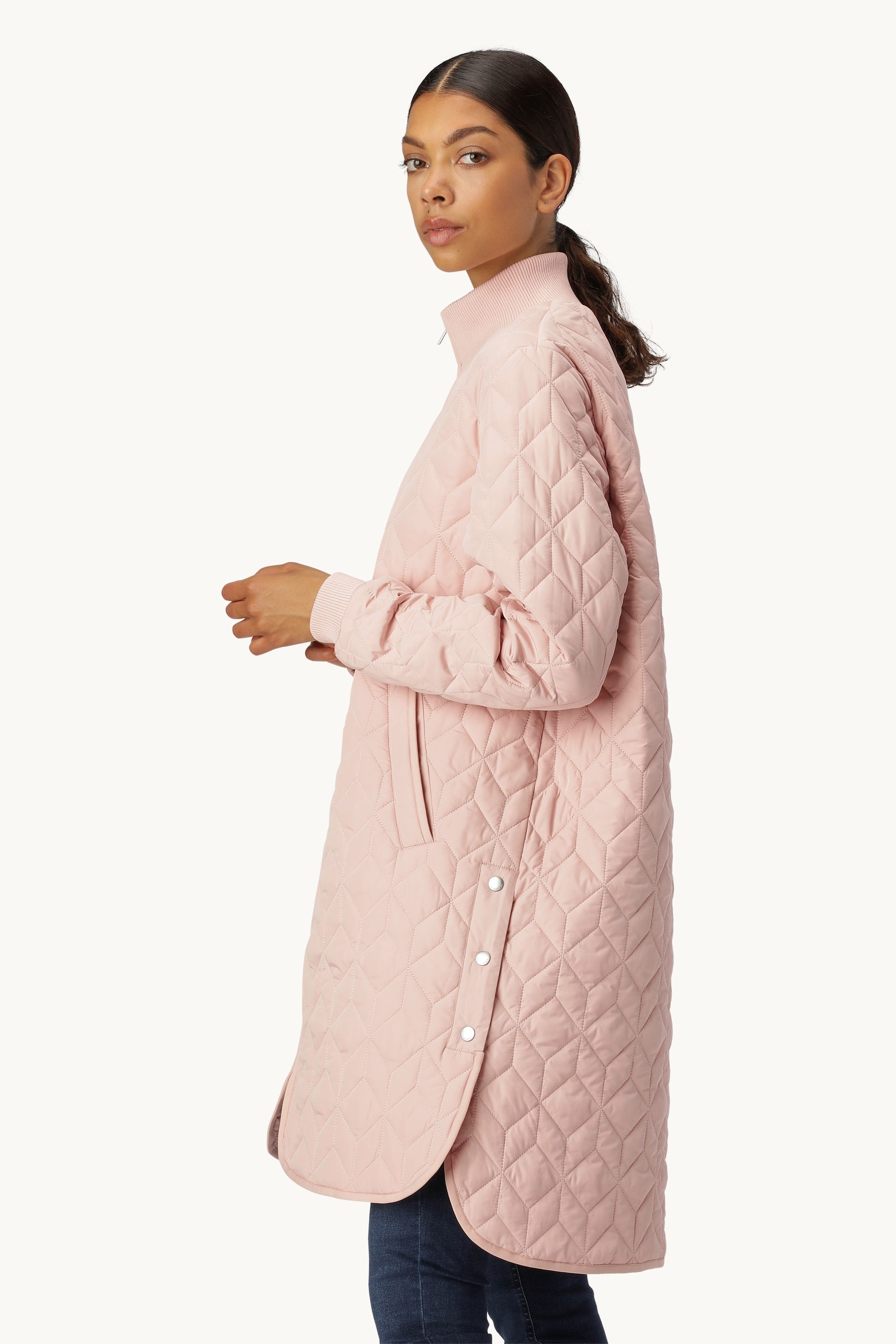 Chaqueta Larga Acolchada - Pale Pink