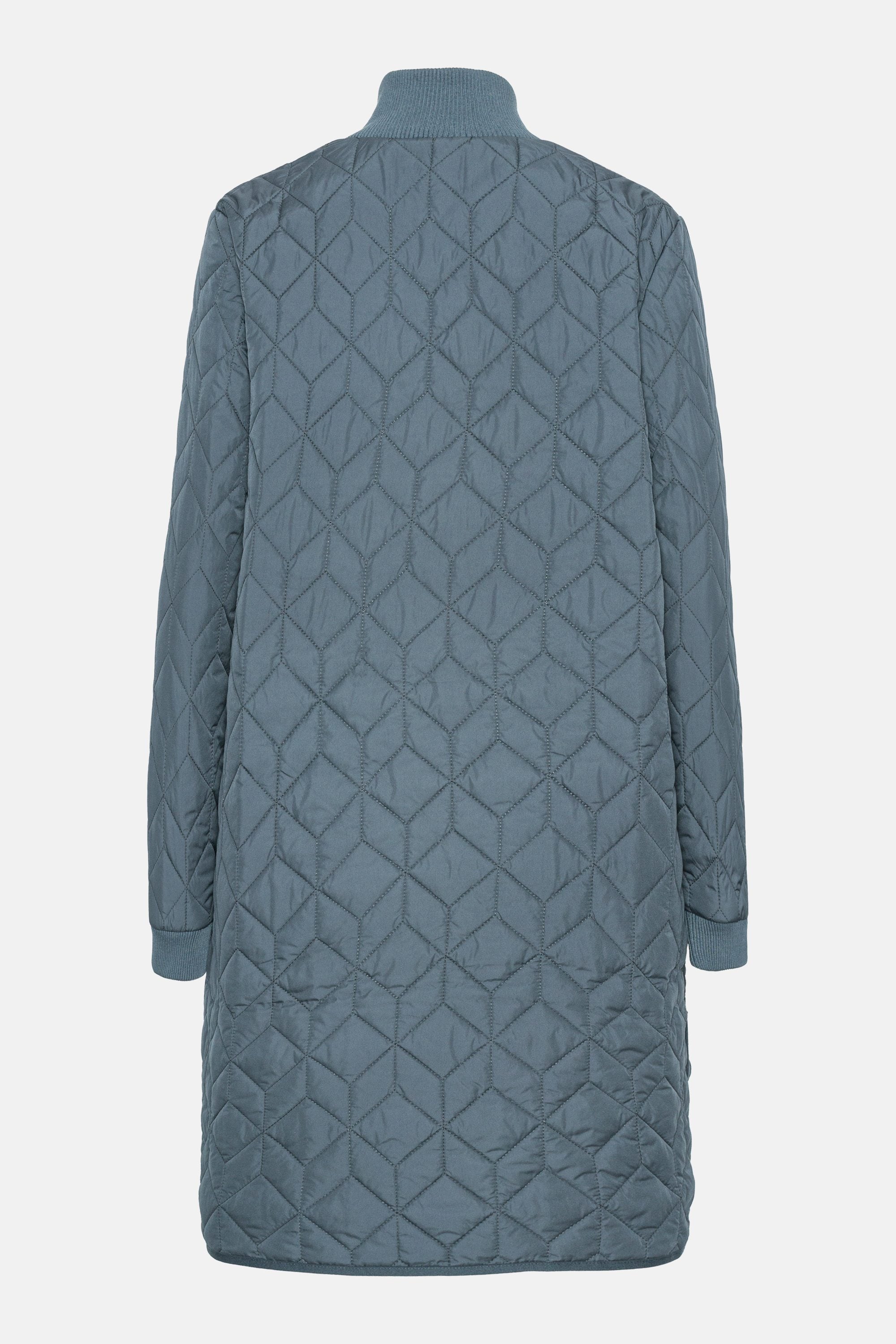 Long Padded Quilt Jacket - Ombre Blue
