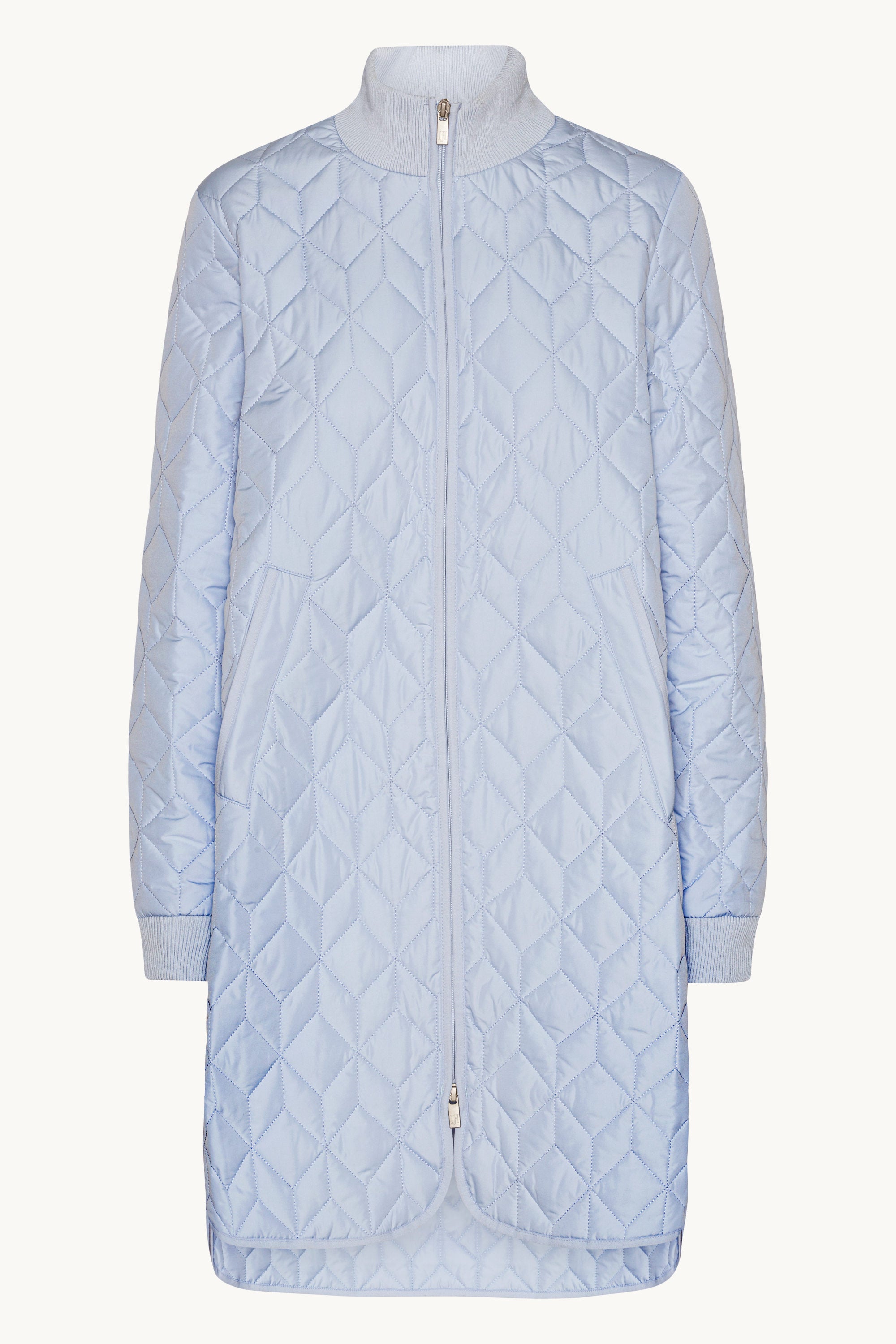 Long Padded Quilt Jacket - Heather