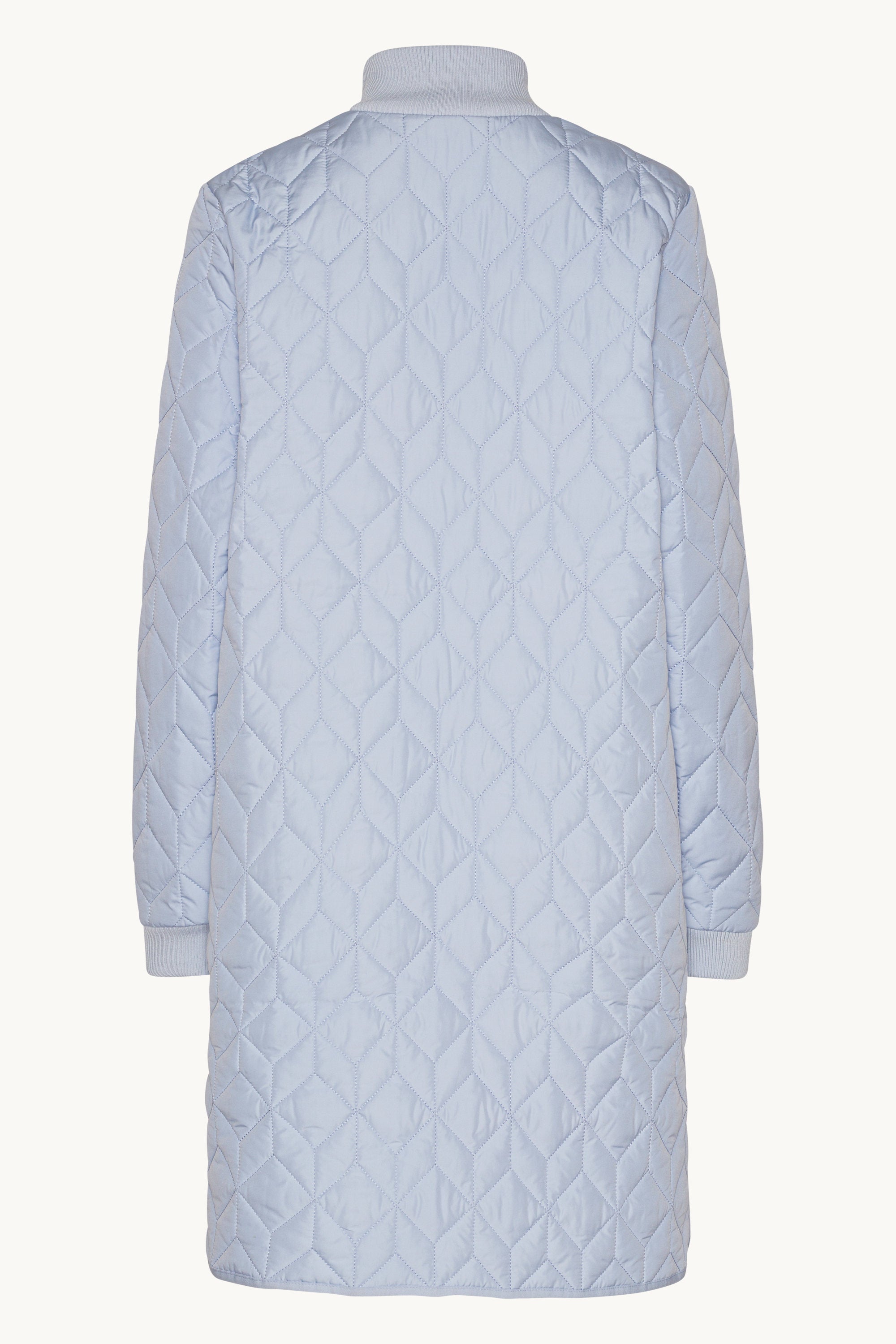 Long Padded Quilt Jacket - Heather