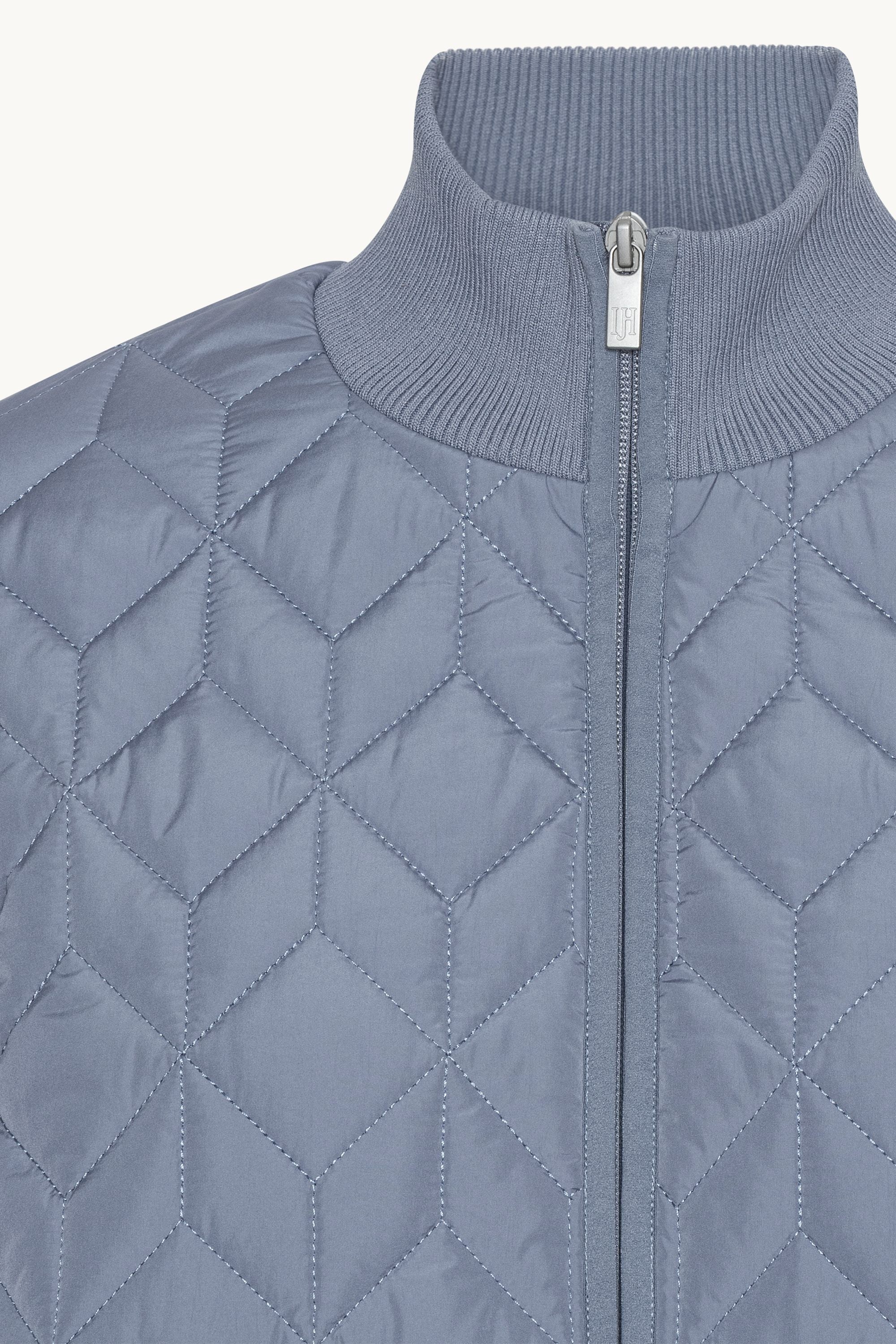 Chaqueta Larga Acolchada - Grey Blue