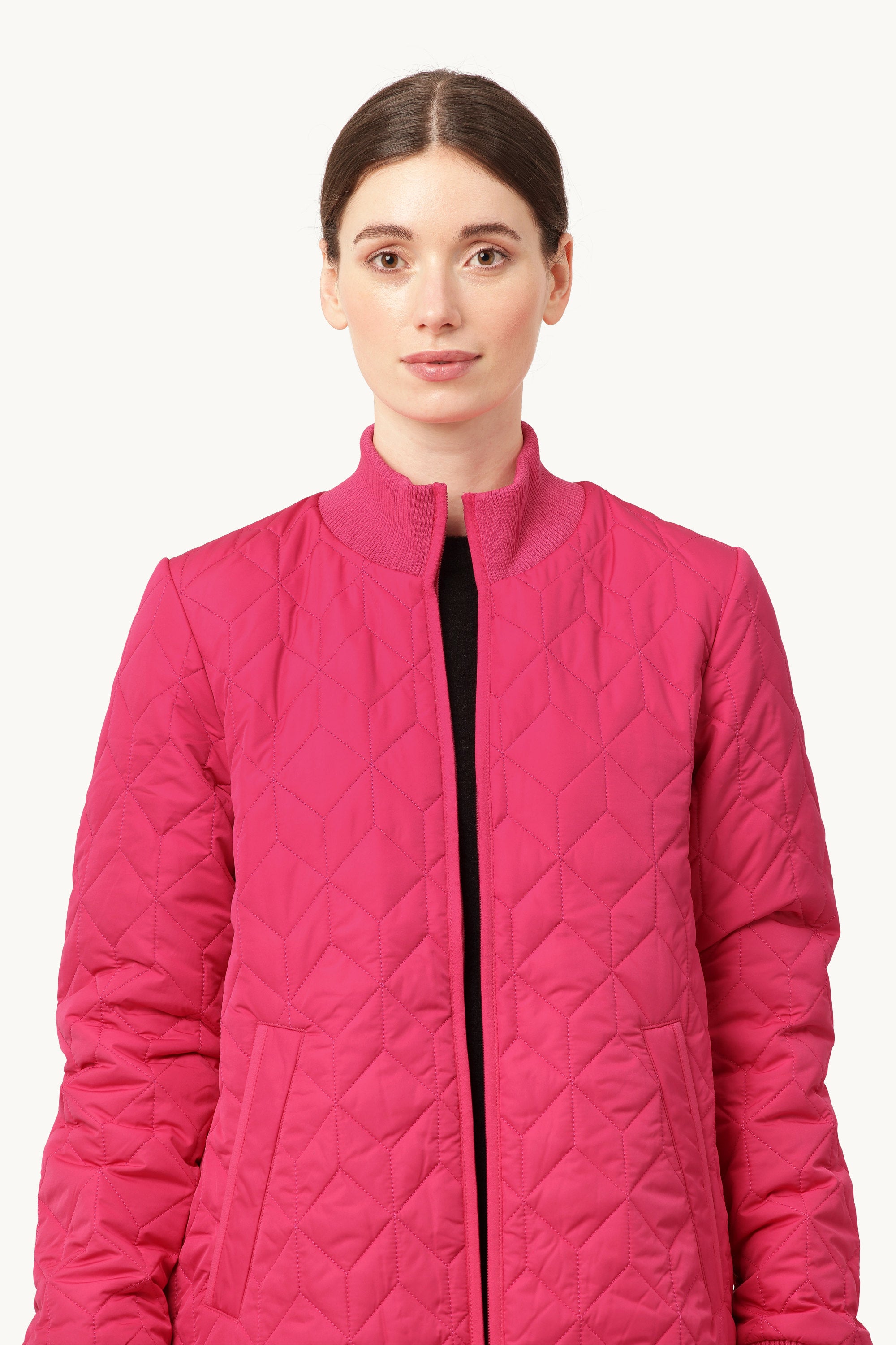 Chaqueta Larga Acolchada - Magenta