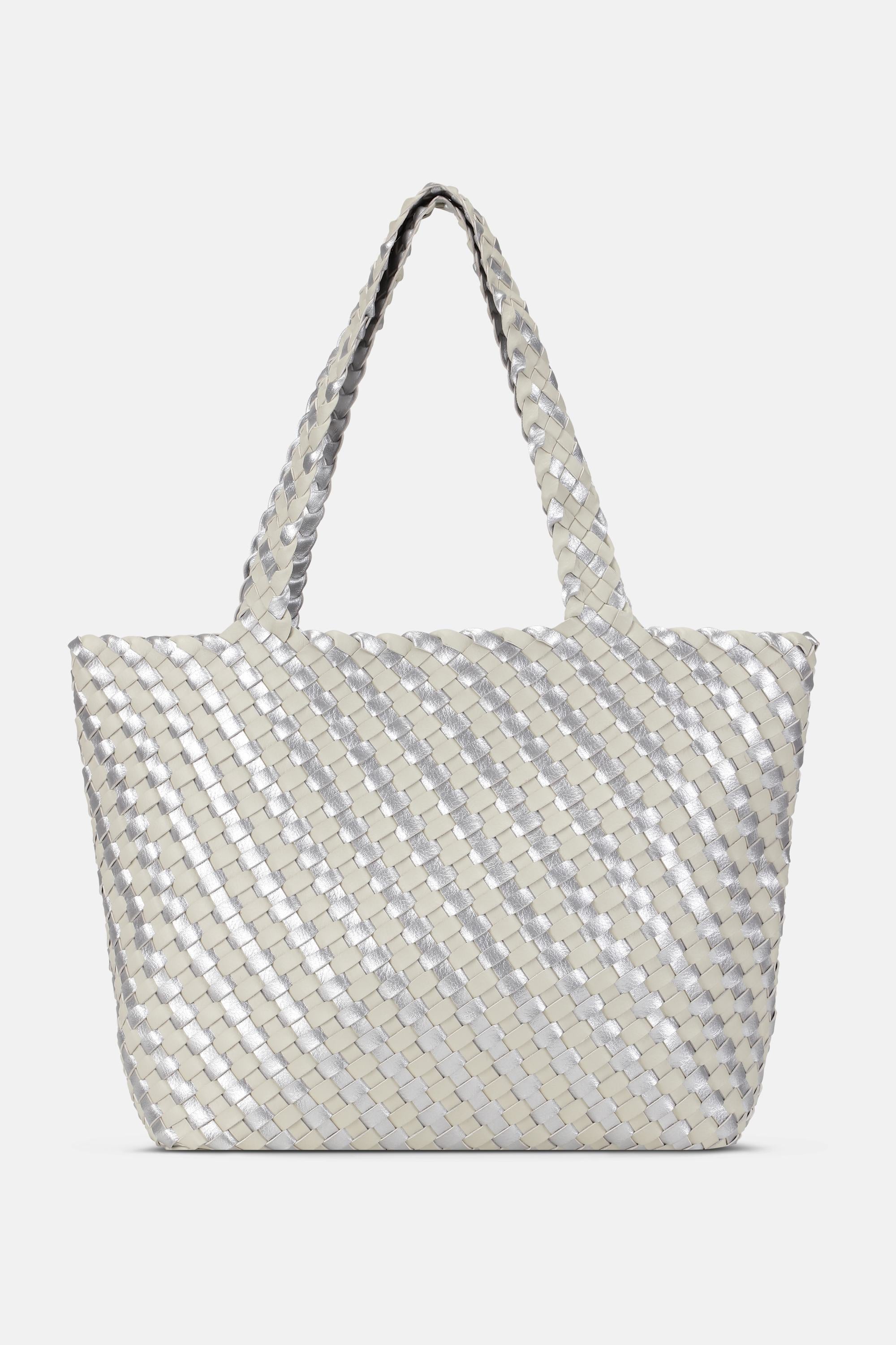 Tote Bag Trenzado - Milk Creme Silver