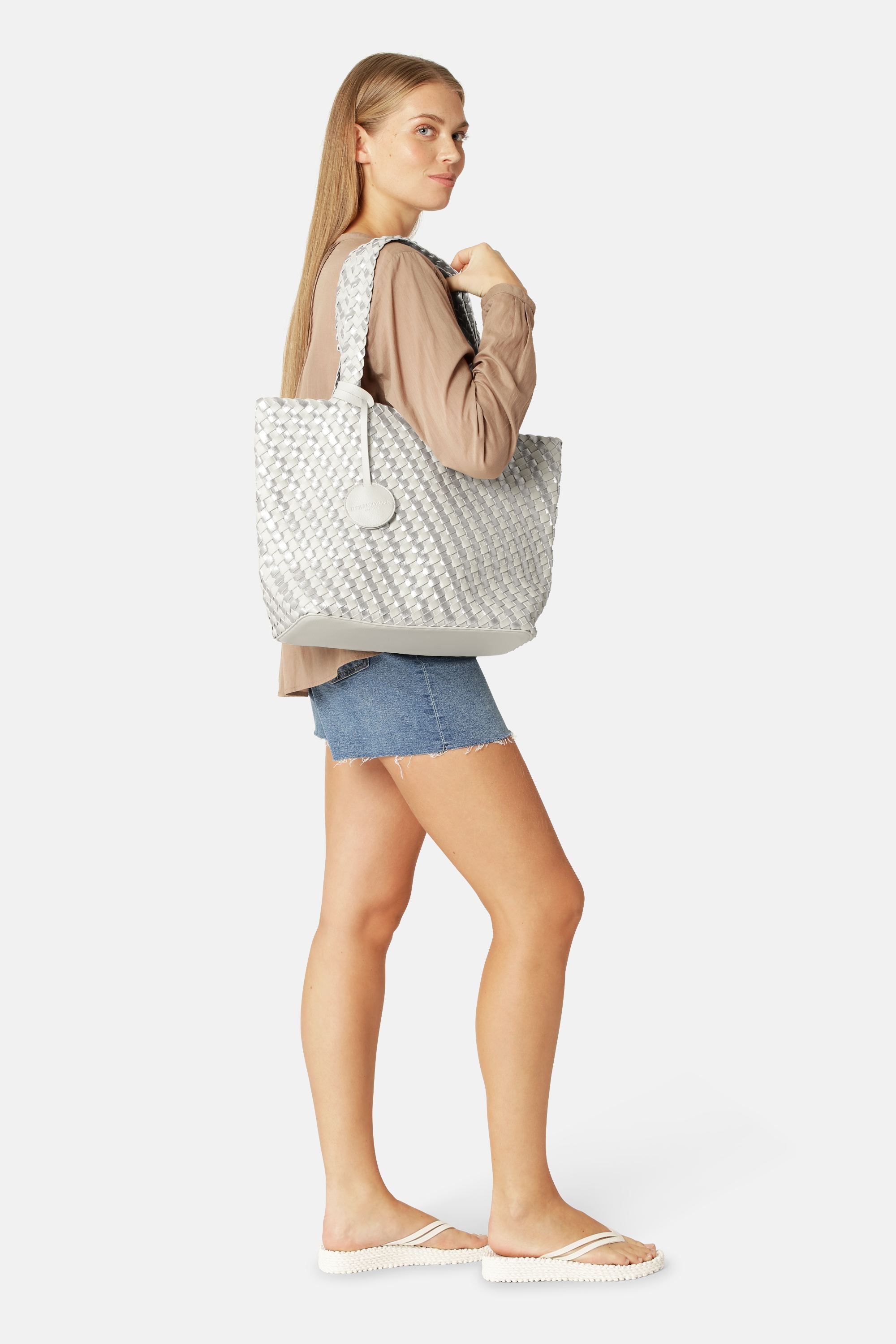 Tote Bag Trenzado - Milk Creme Silver