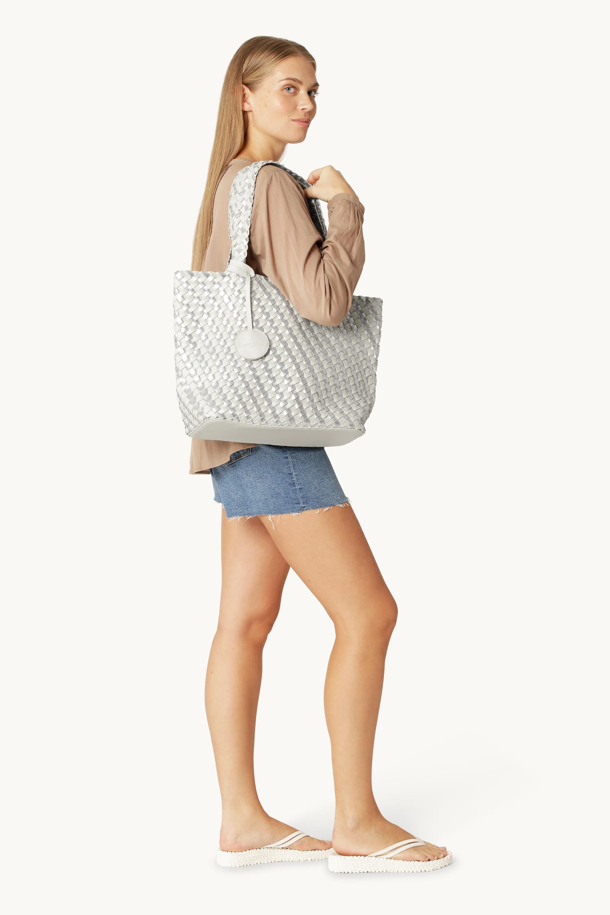 Tote Bag Trenzado - Milk Creme Silver