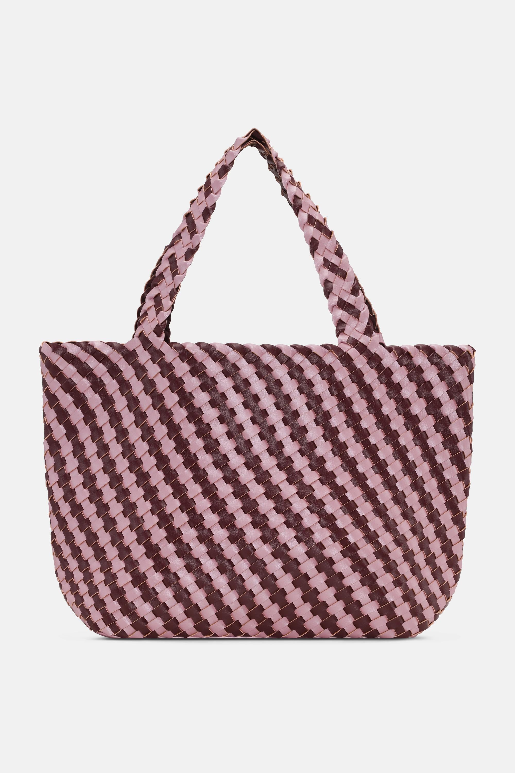 Tote Bag Trenzado - Maroon Banner Rosy Pink