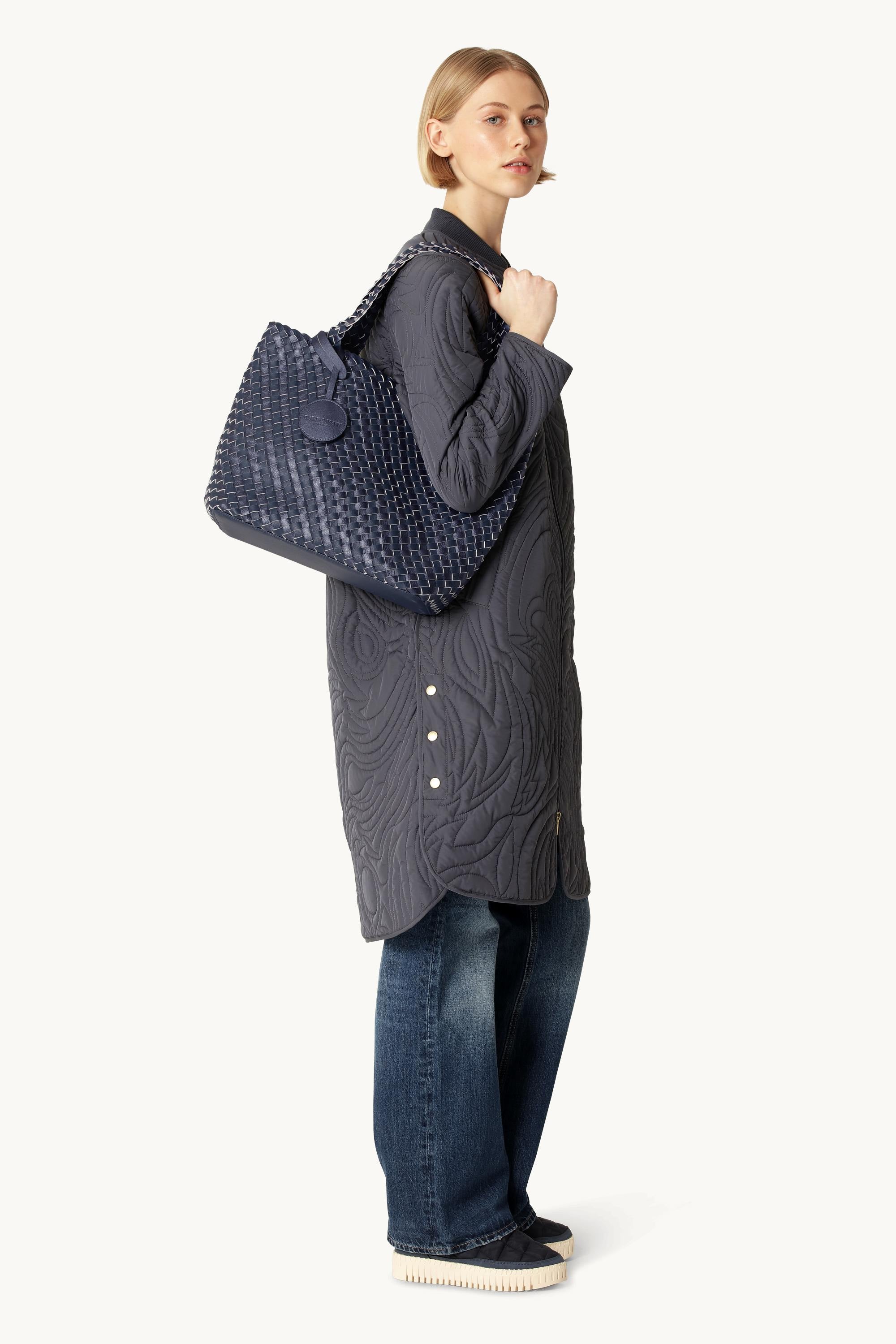 Tote Bag Trenzado - Ombre Blue Metallic Ombre Blue