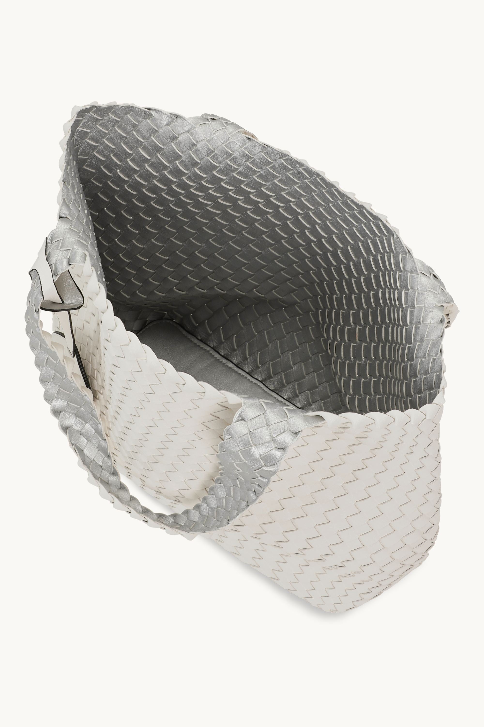 Tote Bag Trenzado - White Silver