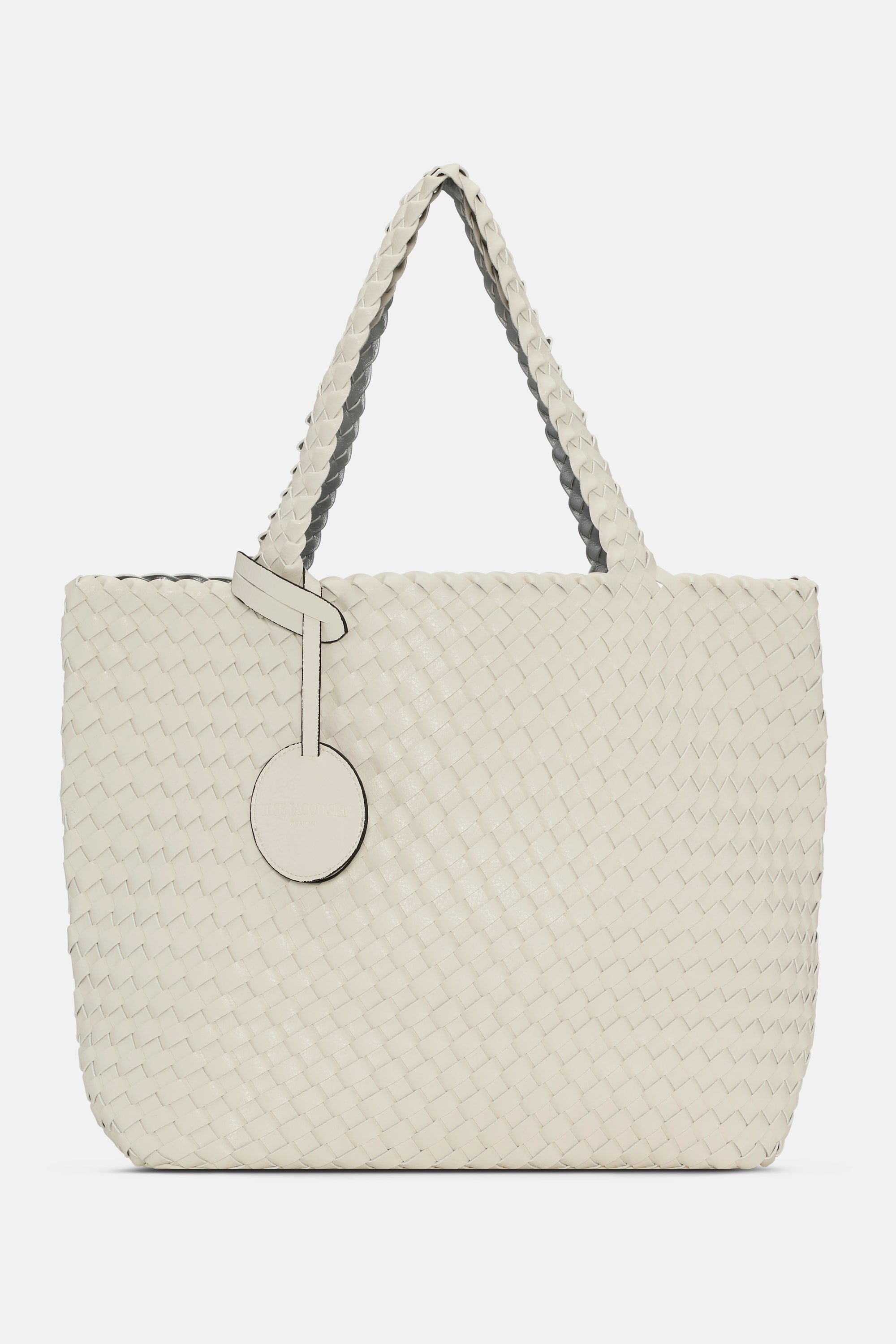 Tote Bag Trenzado - Egg White Silver