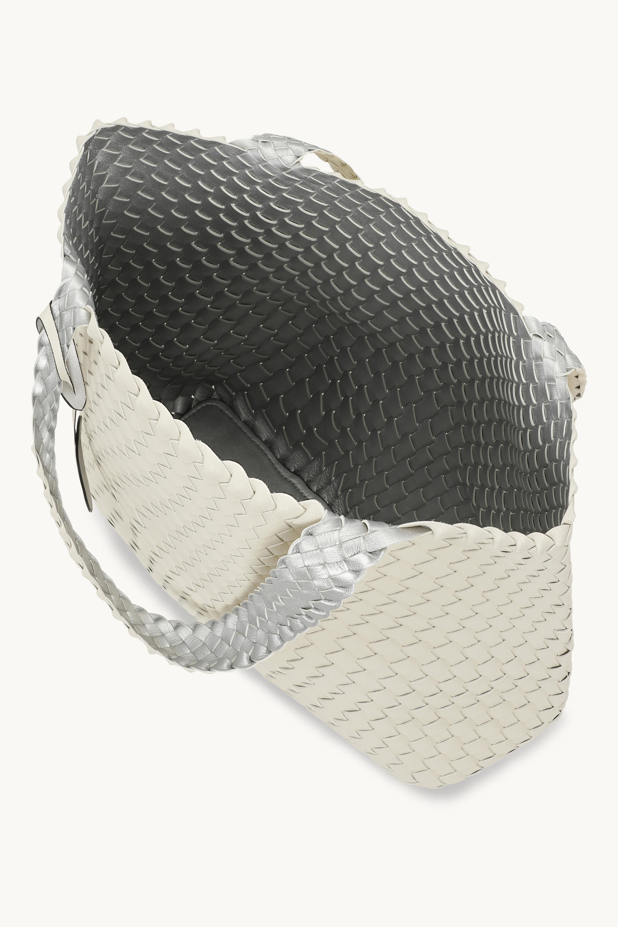 Tote Bag Trenzado - Egg White Silver