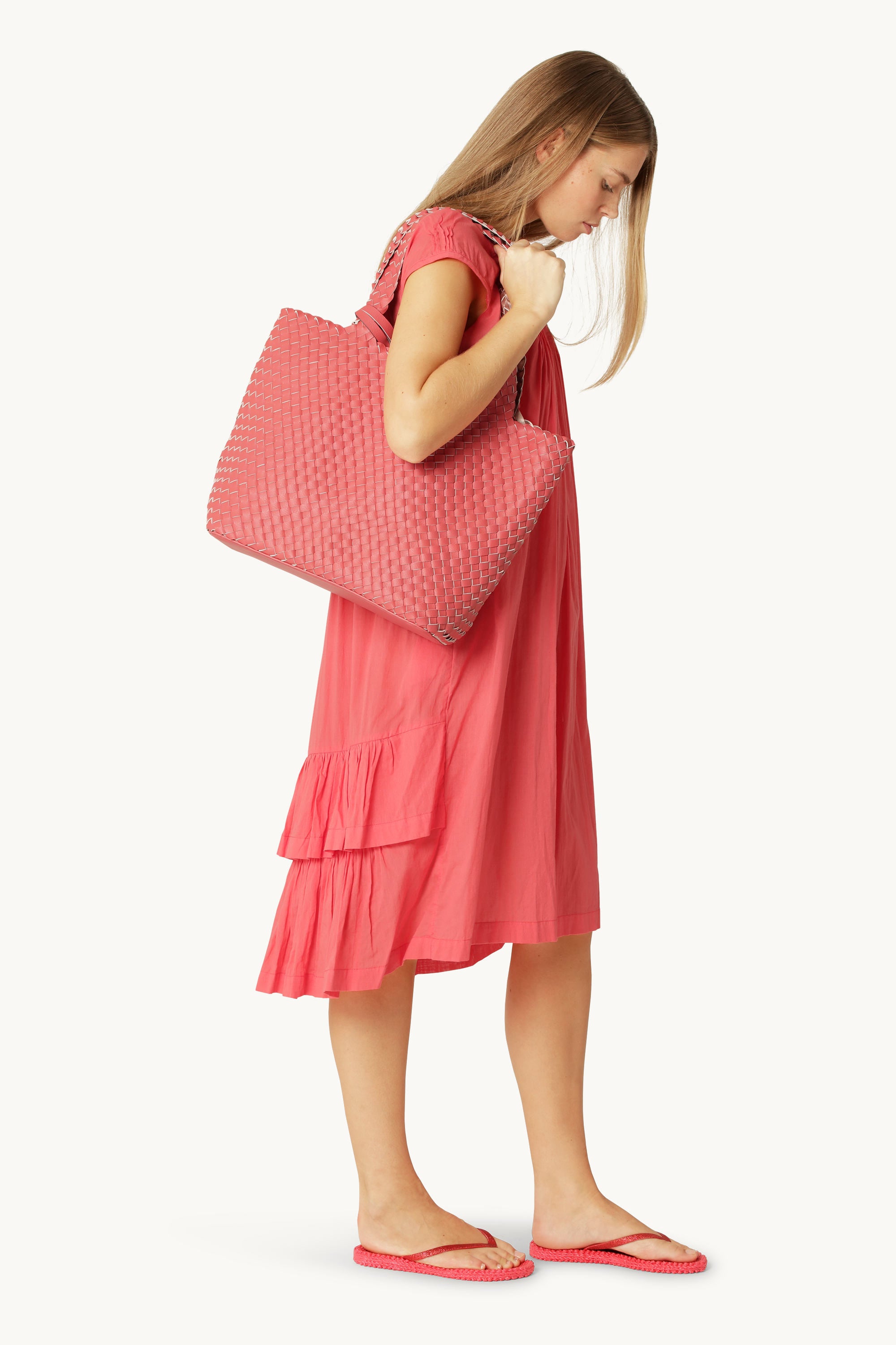 Tote Bag Braided - Durbarry Metallic Rose