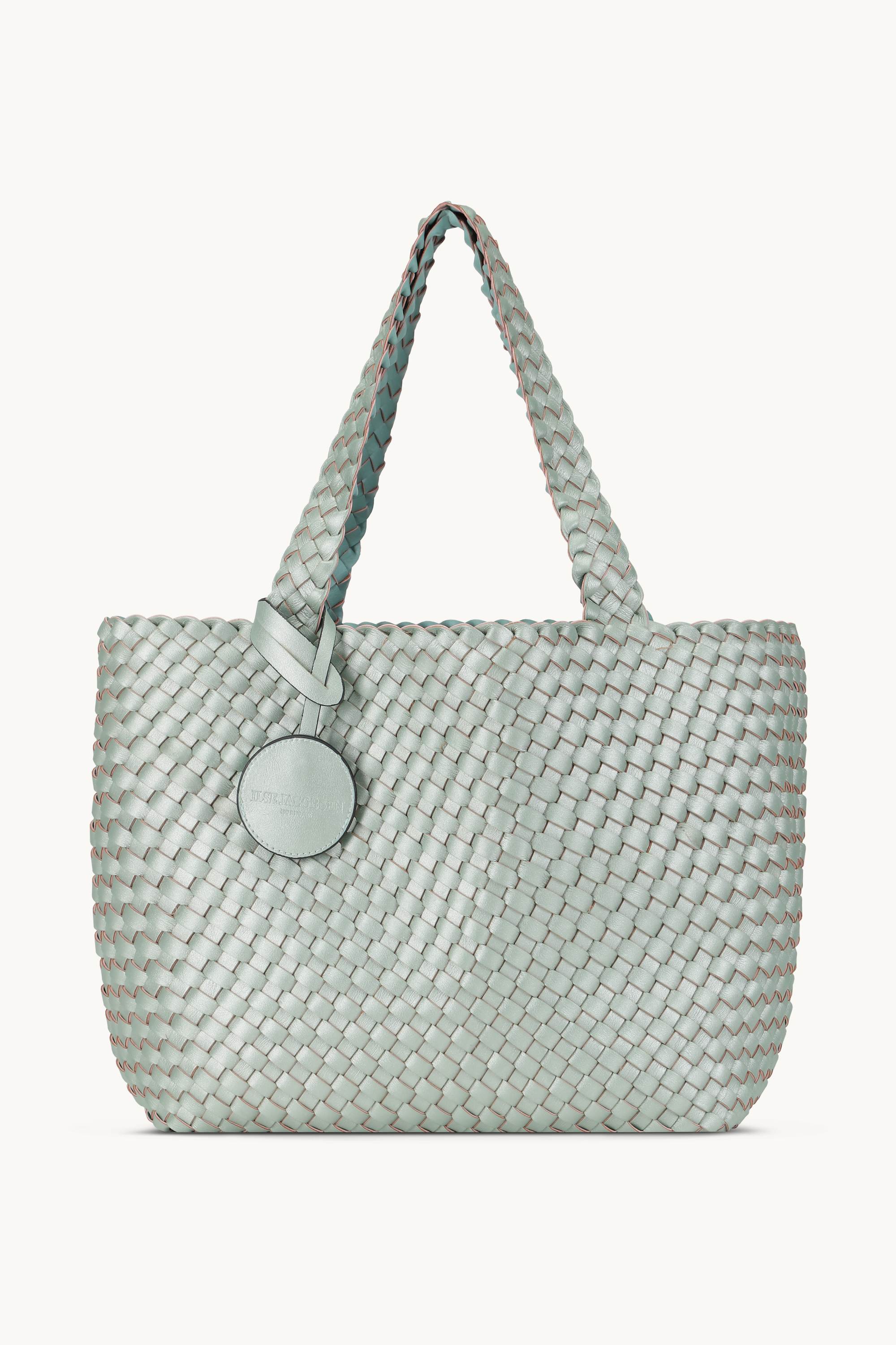 Tote Bag Trenzado - Beach Glass Metallic Mint