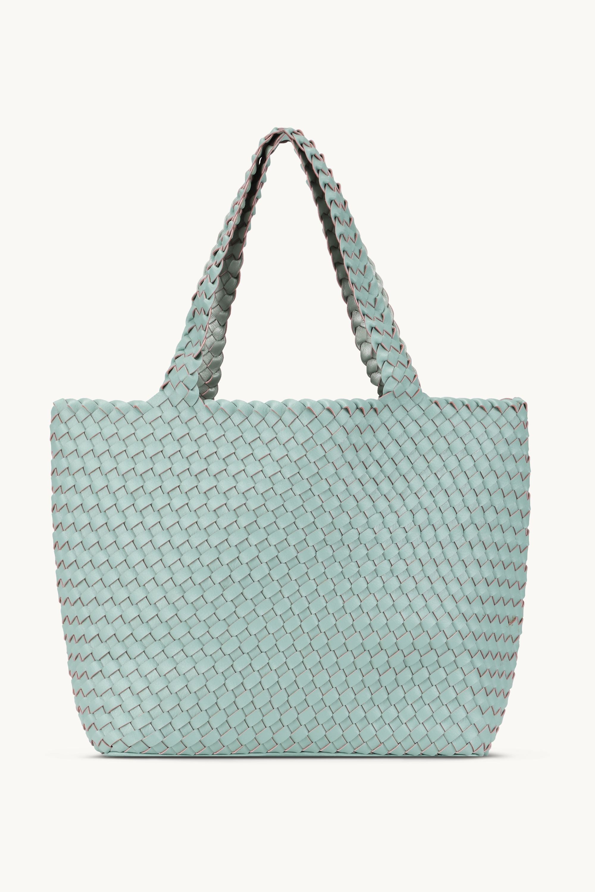 Tote Bag Trenzado - Beach Glass Metallic Mint
