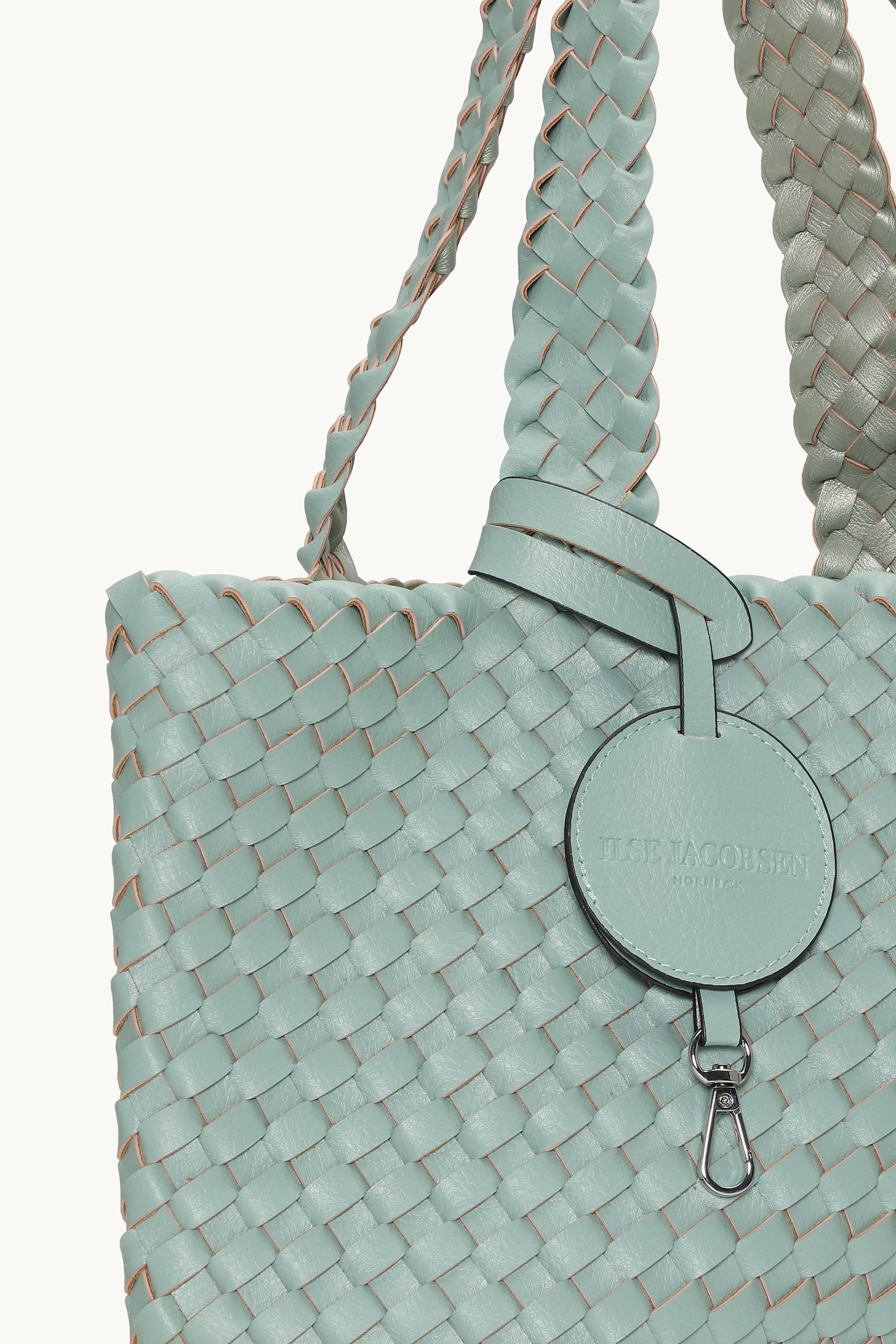 Tote Bag Trenzado - Beach Glass Metallic Mint