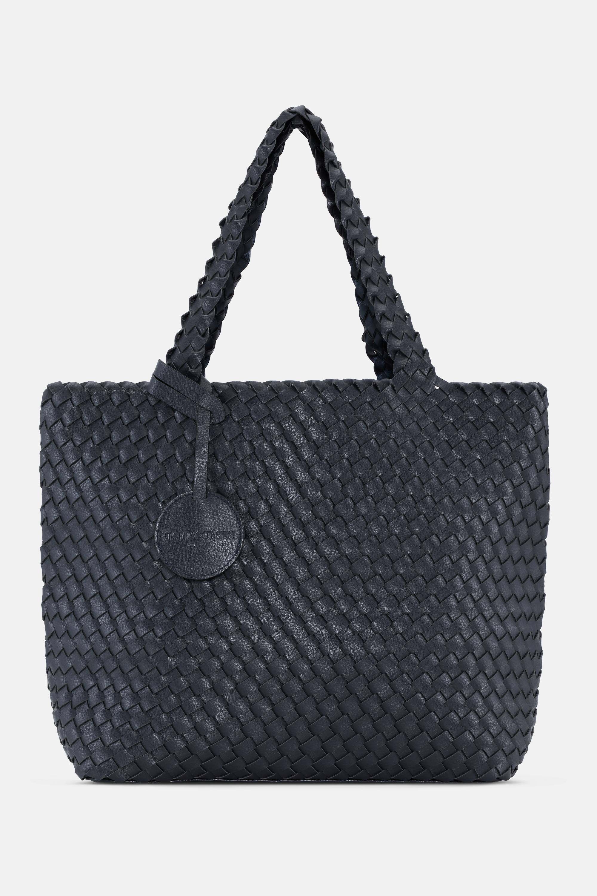 Tote Bag Trenzado - Navy Metallic Blue