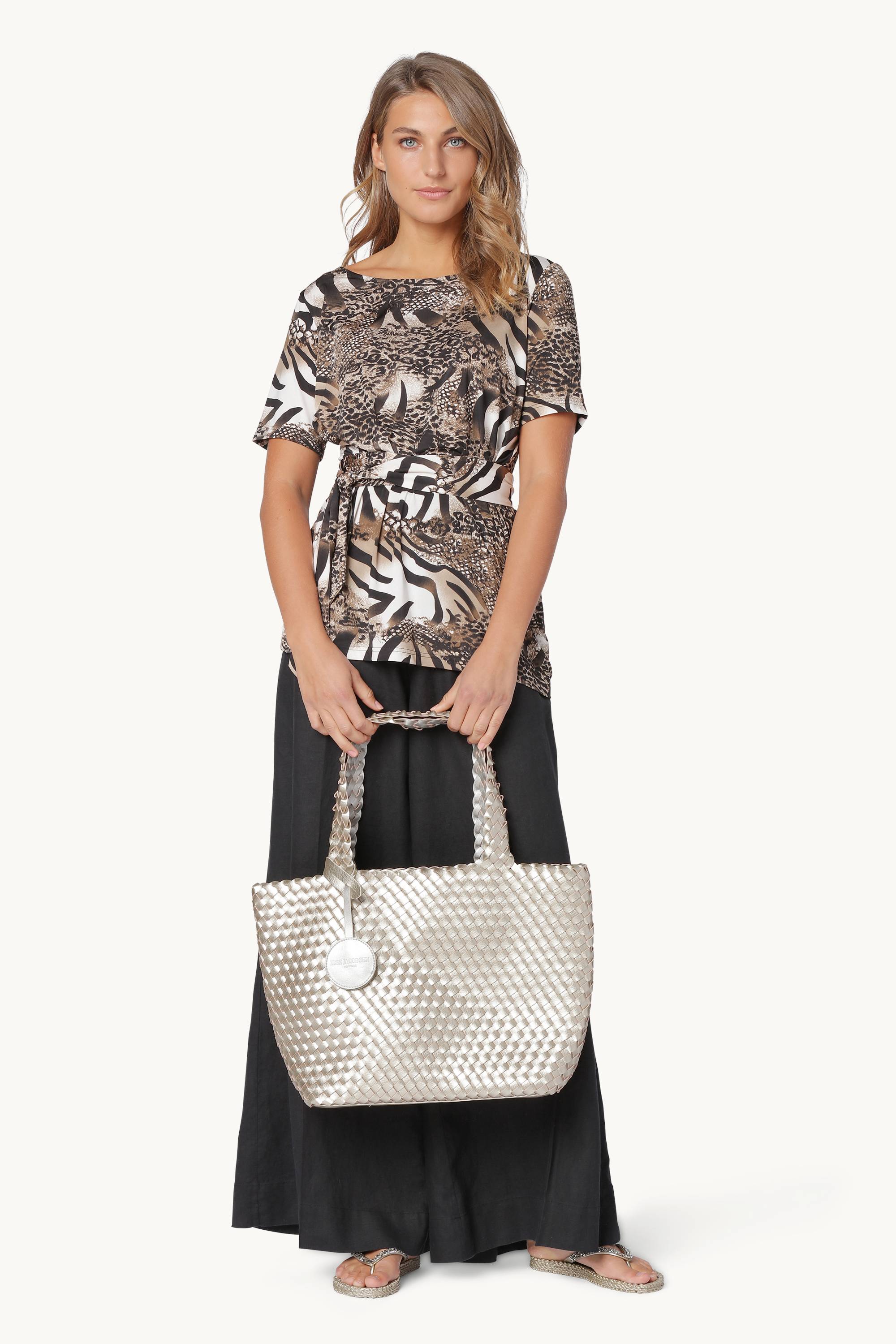 Tote Bag Trenzado - Platin Silver