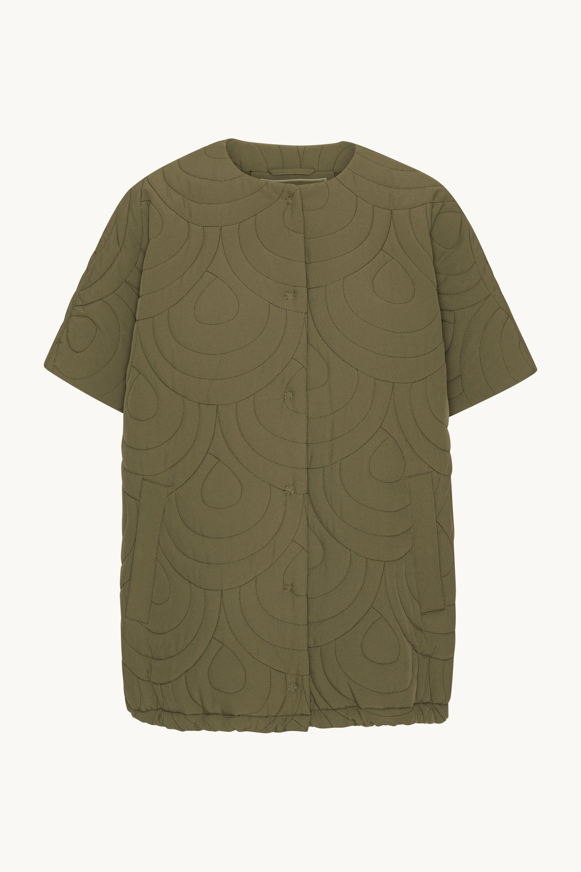 Short Quilted Cape - Olive Night