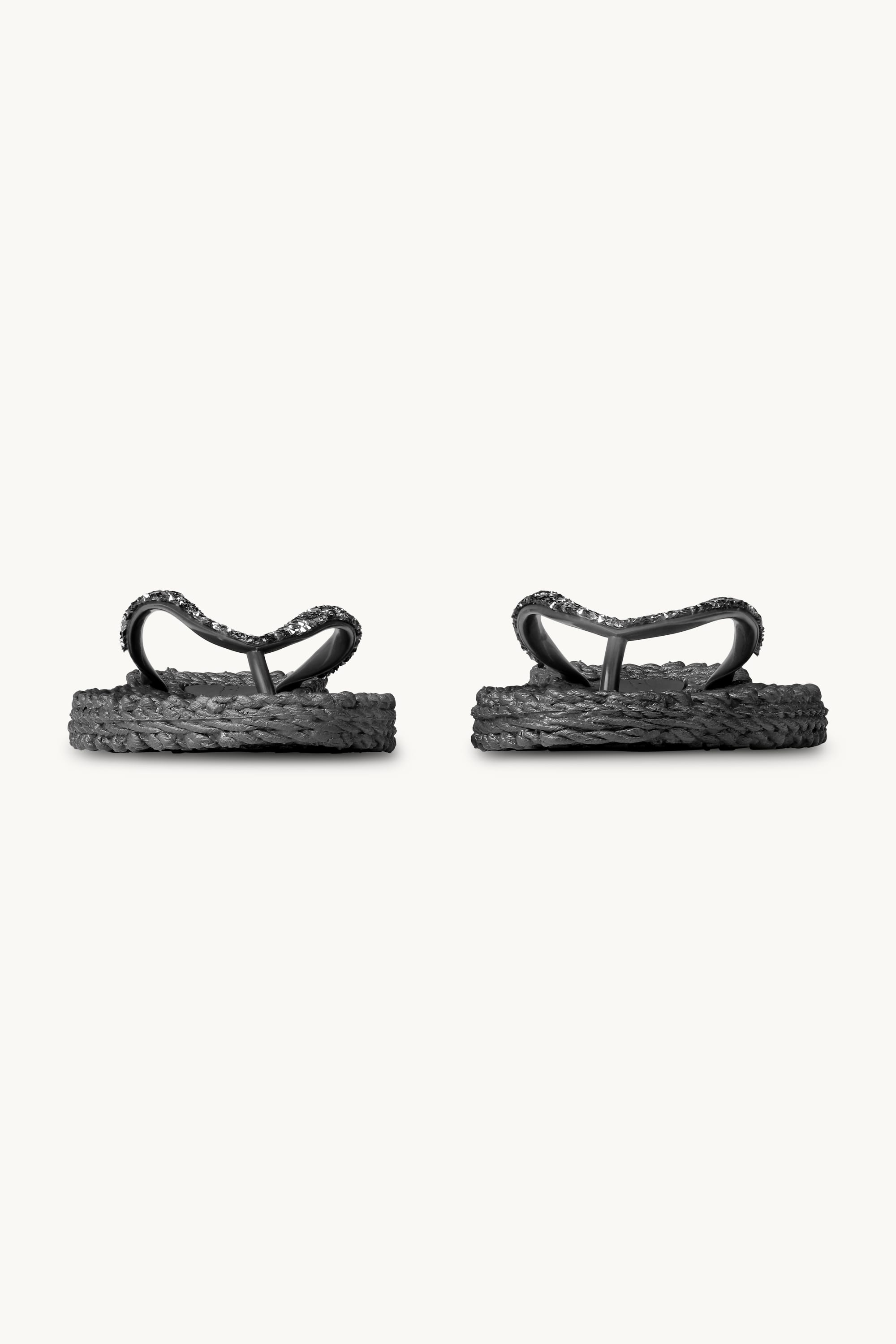 Flip Flops With Rhinestones - Black