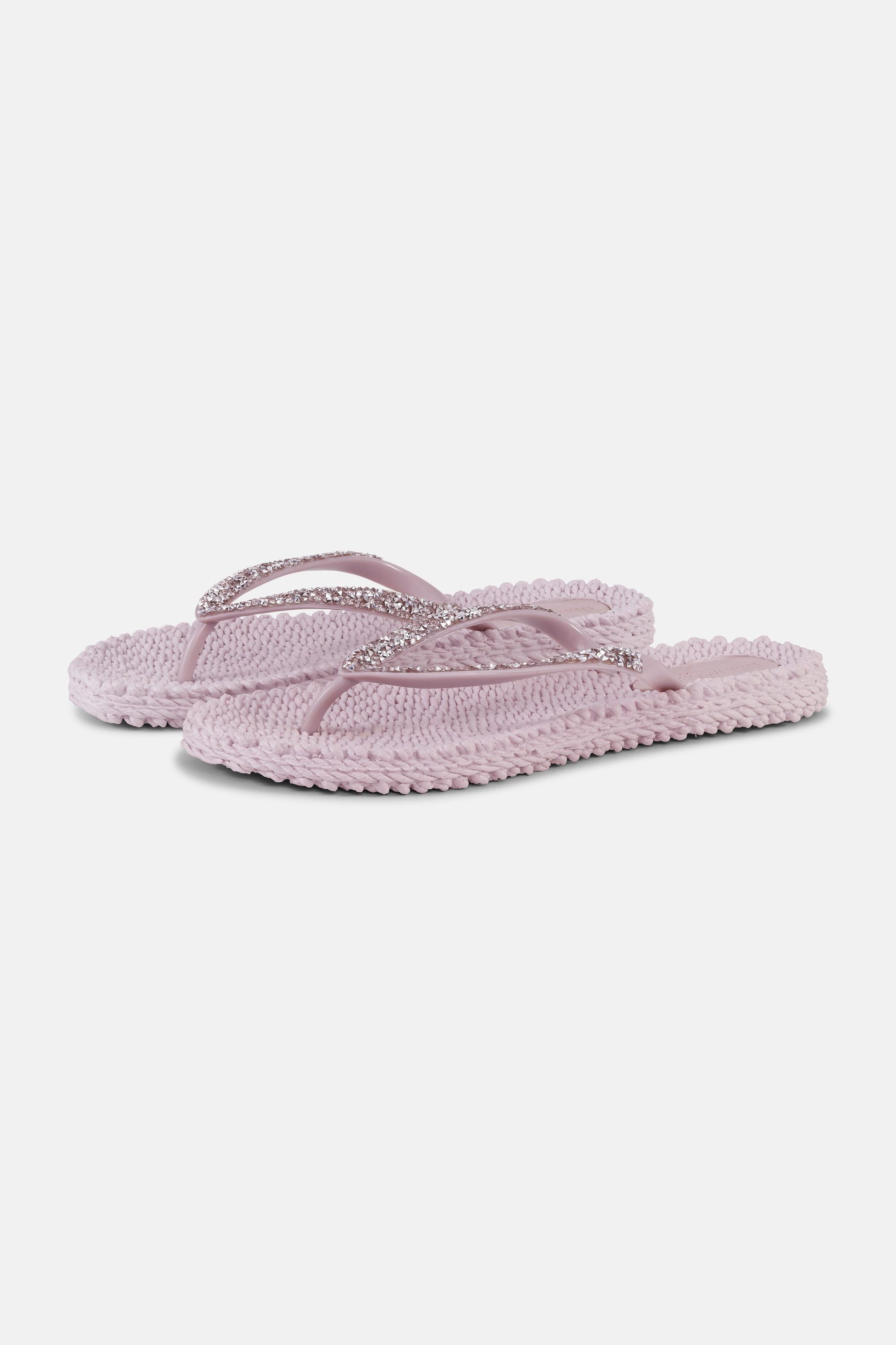 Flip Flops With Rhinestones - Mauve Shadows