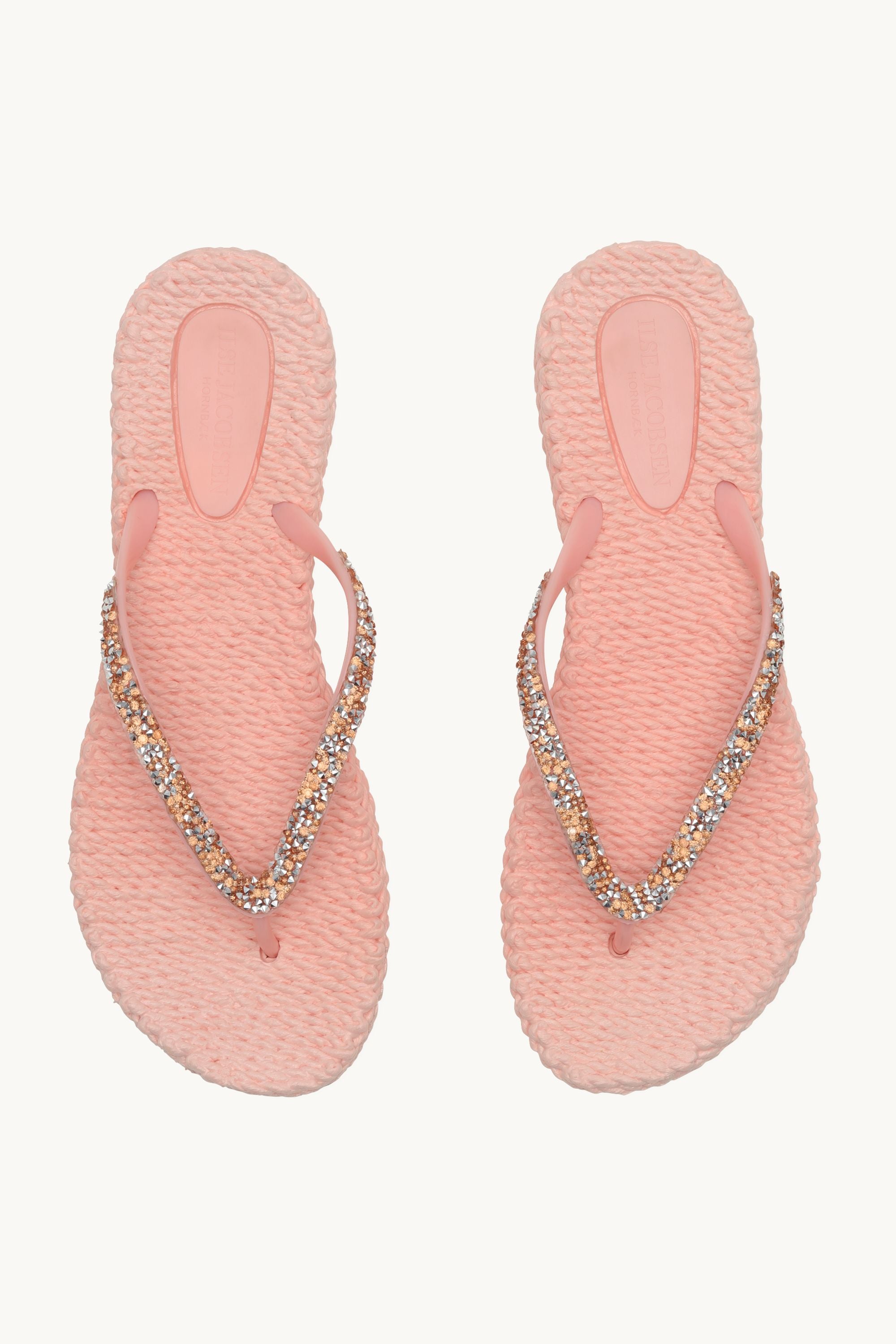 Flip Flops With Rhinestones - Soft Coral
