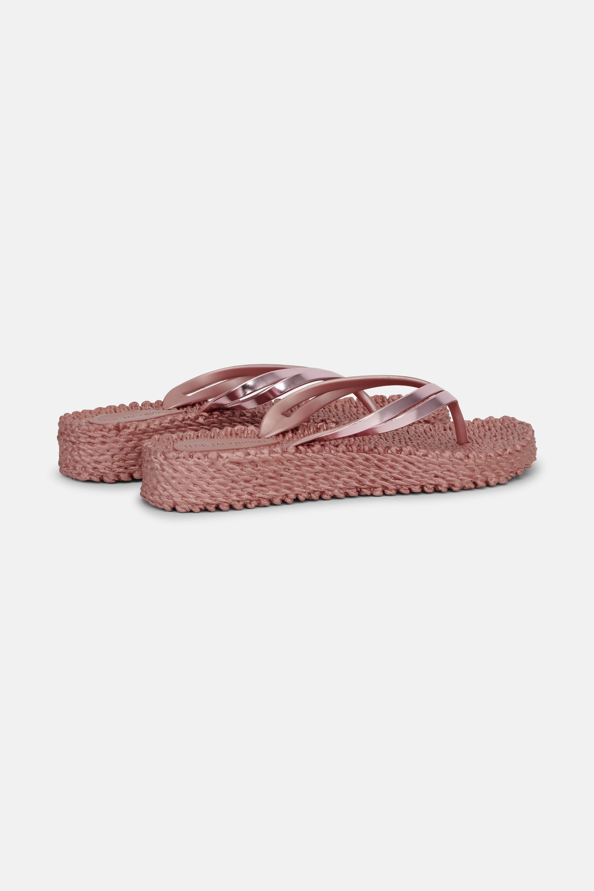 Chanclas con Plataforma Metálicas - Rose Gold
