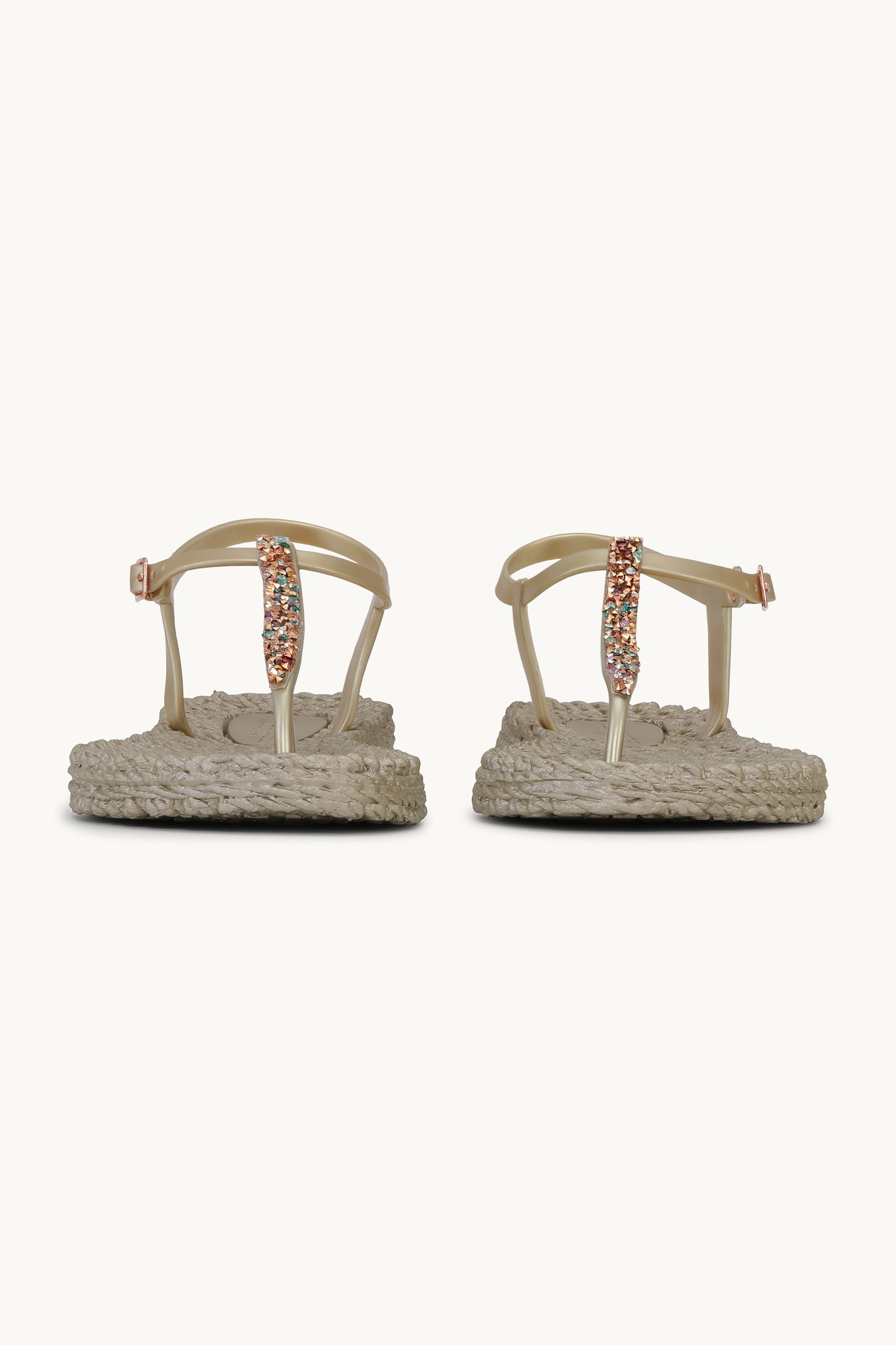 Flip Flops with Rhinestones - Platin