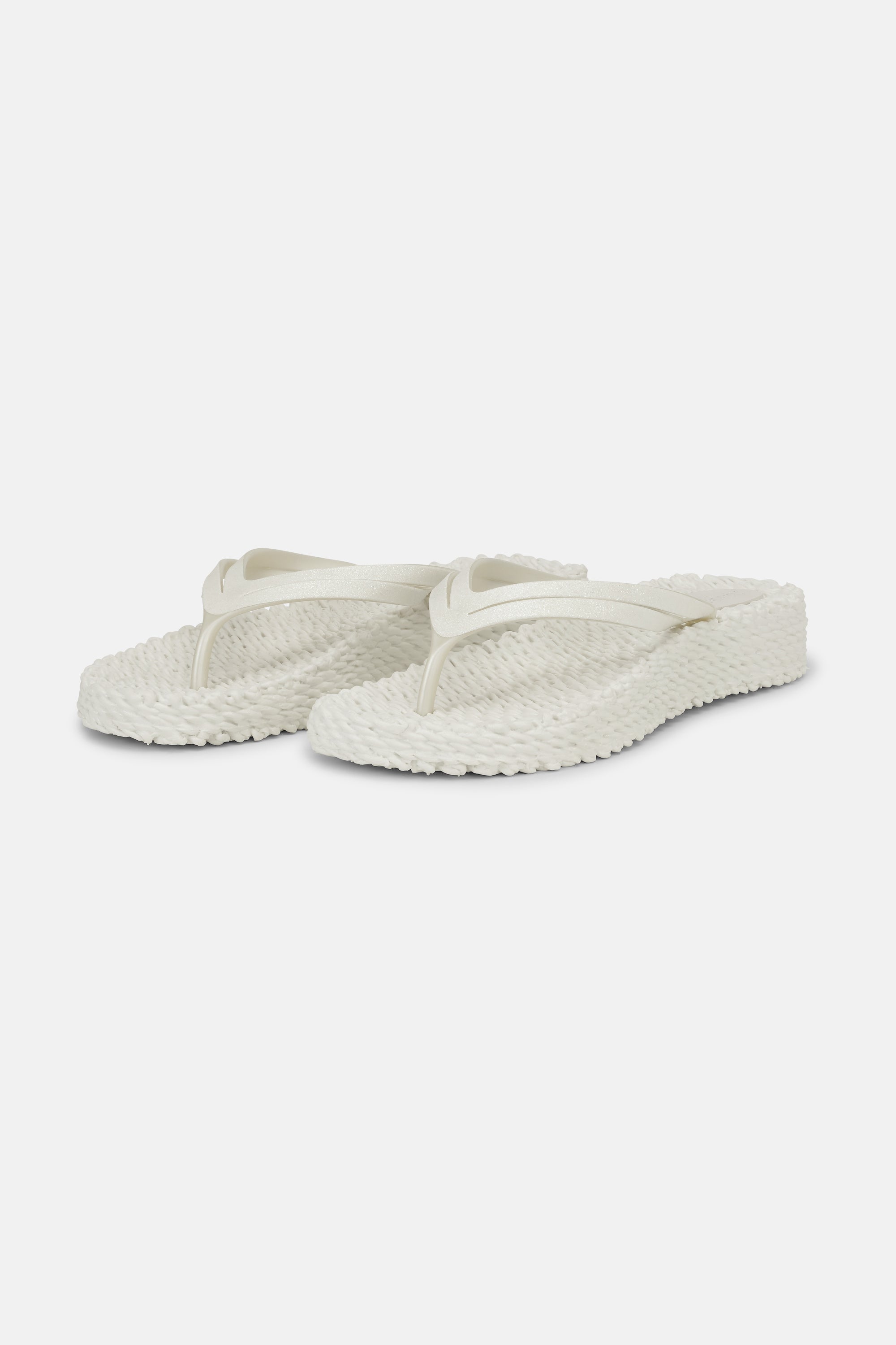 Platform Flip-flops Glitter - Creme