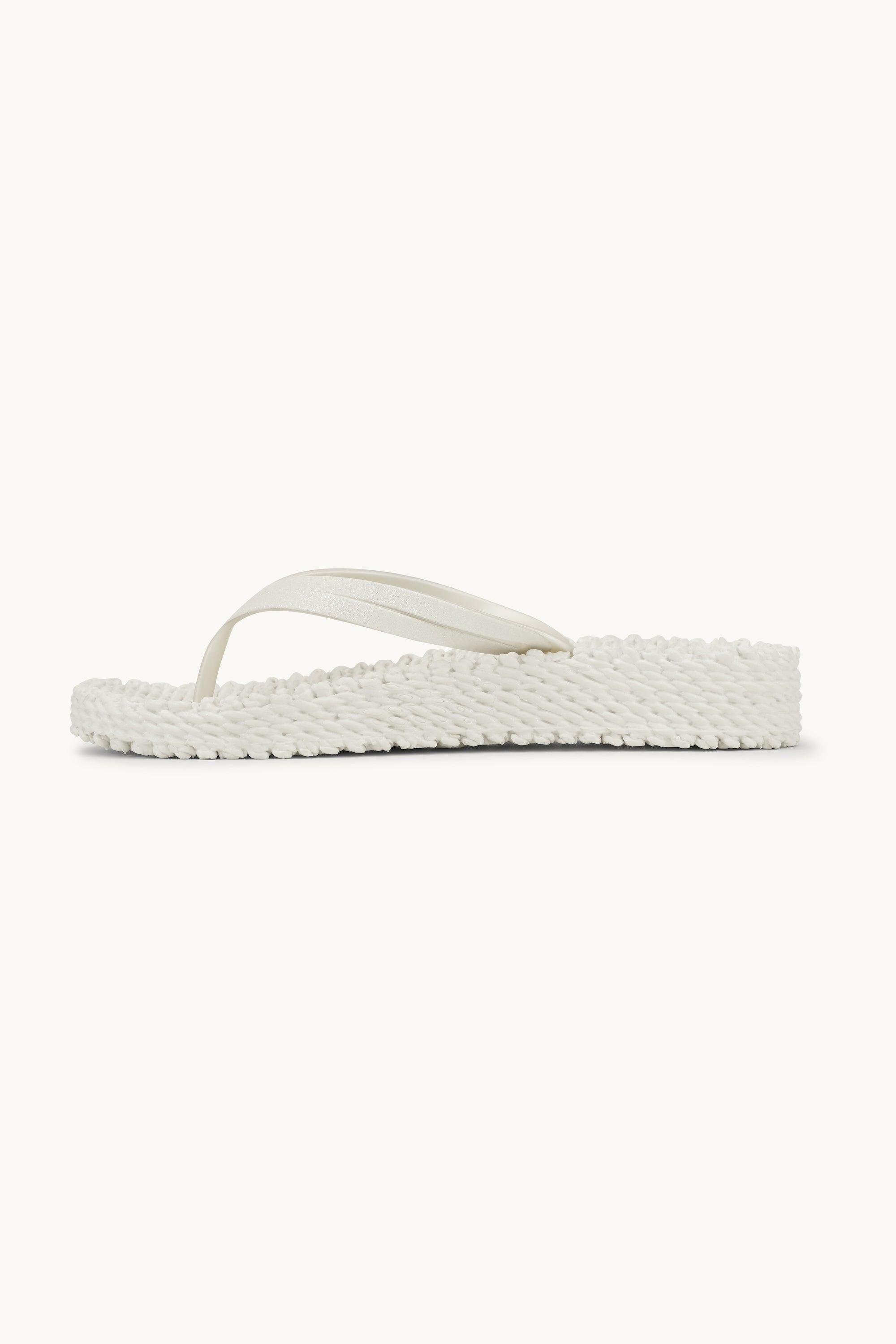 Chanclas con Plataforma Brillantes - Creme