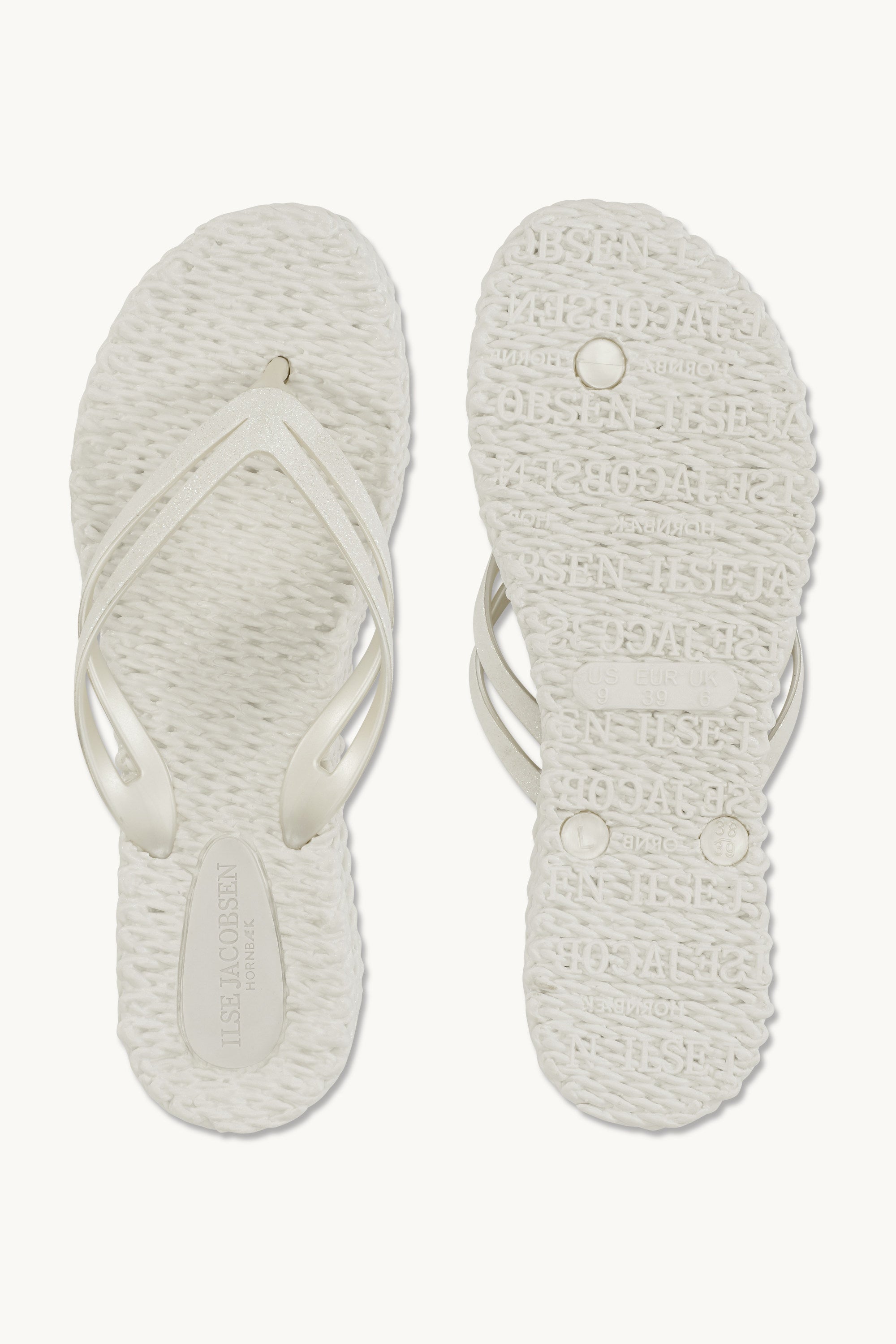 Chanclas con Plataforma Brillantes - Creme