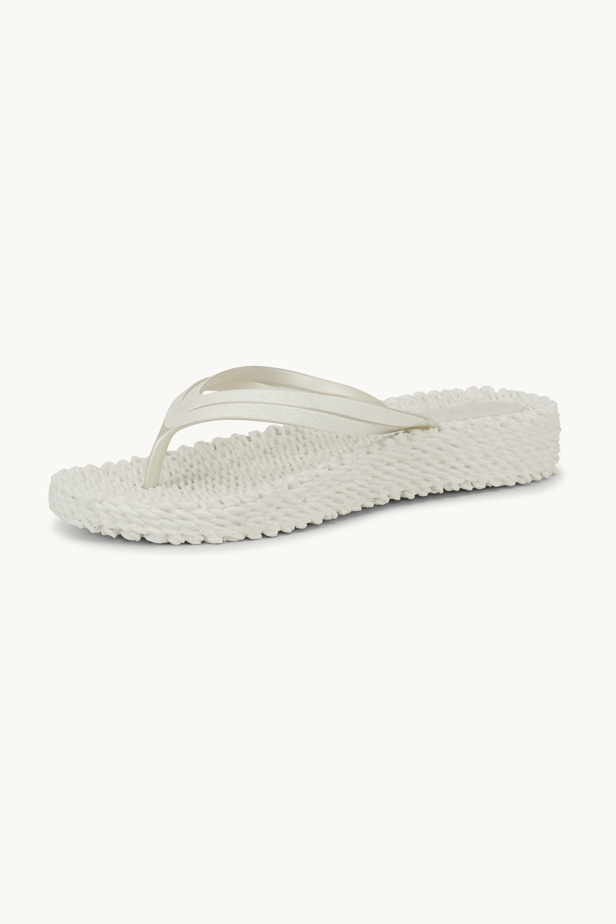 Chanclas con Plataforma Brillantes - Creme