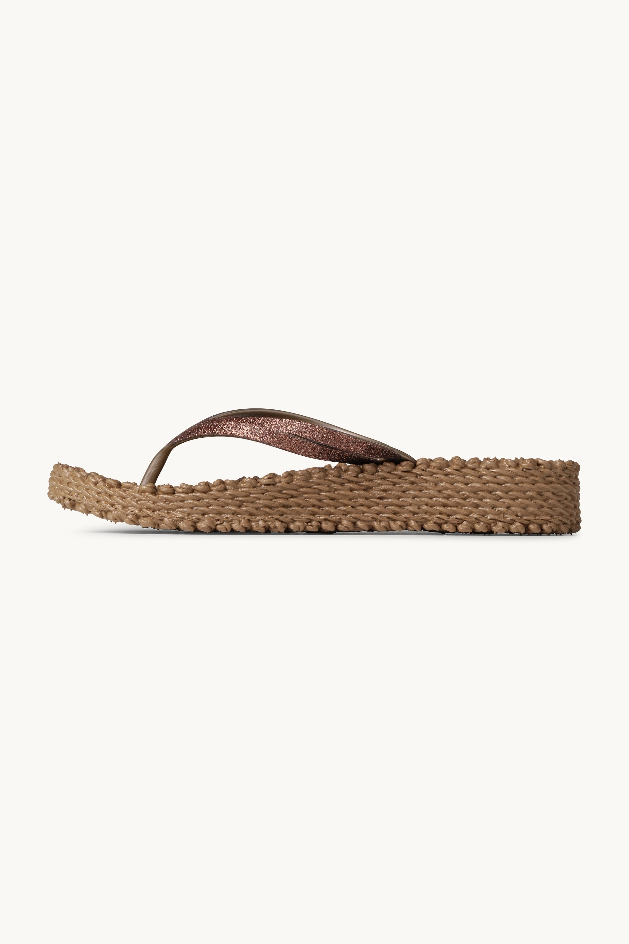 Platform Flip-flops Glitter - Mocca