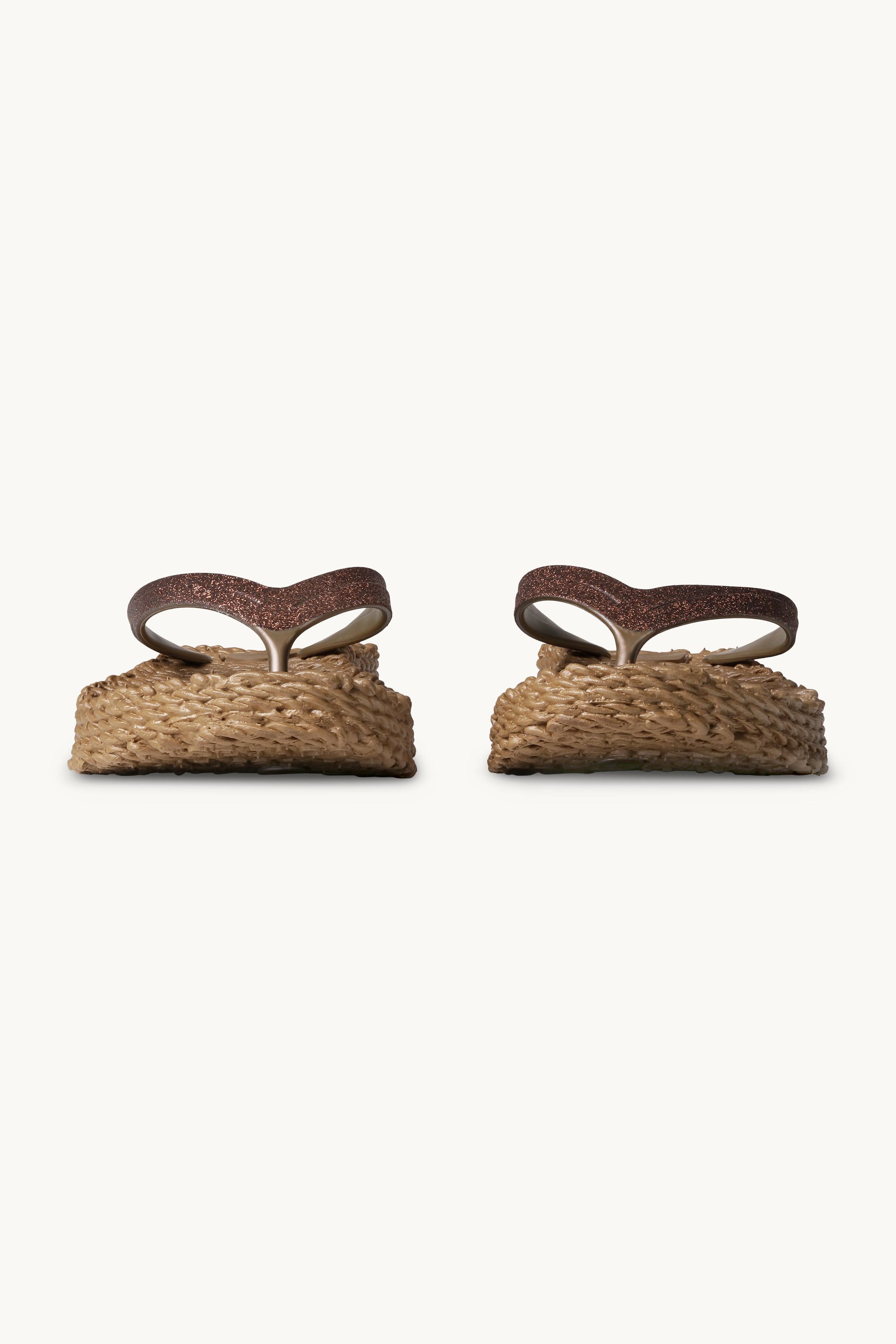 Platform Flip-flops Glitter - Mocca