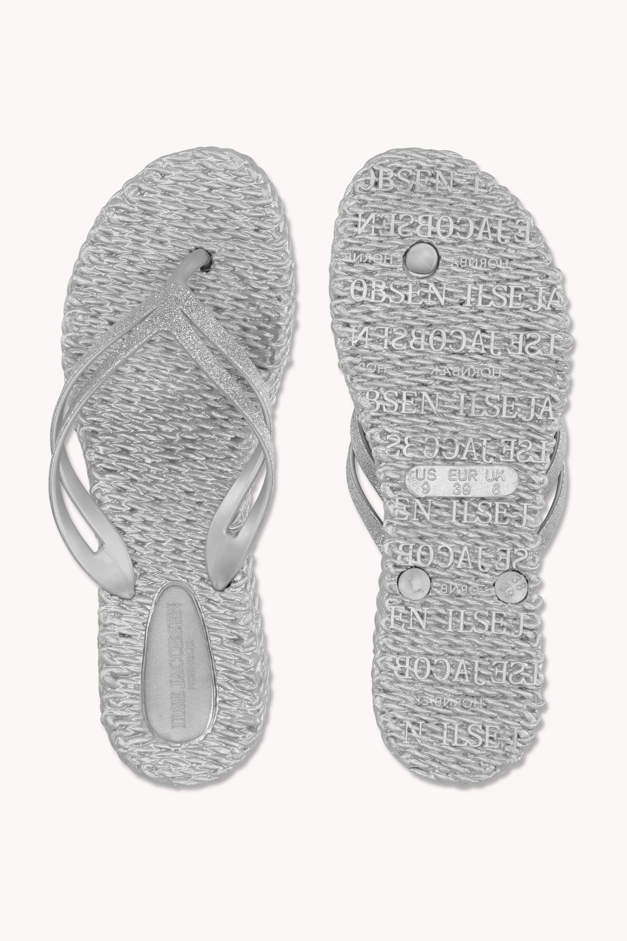 Platform Flip-flops Glitter - Silver