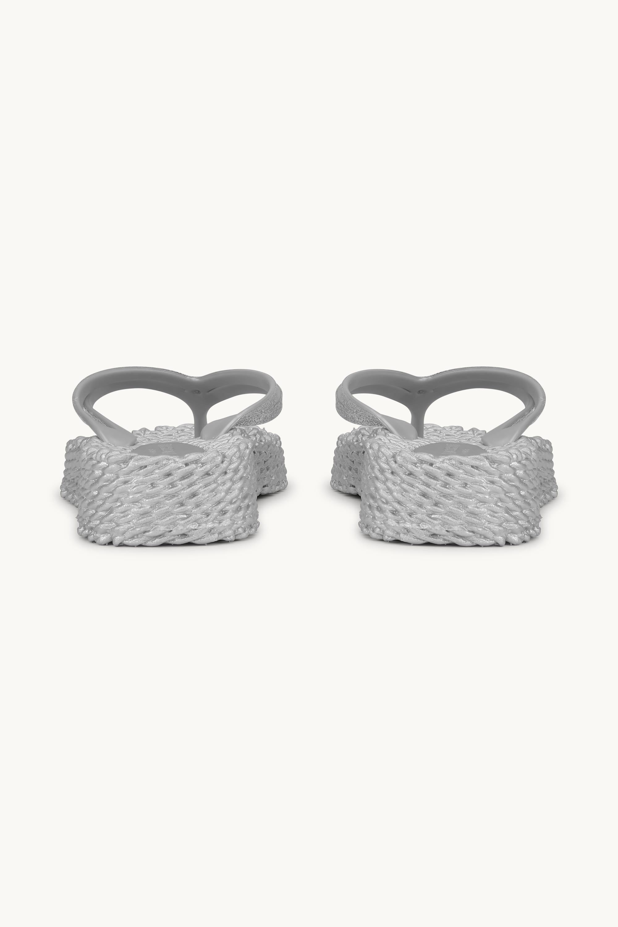 Platform Flip-flops Glitter - Silver