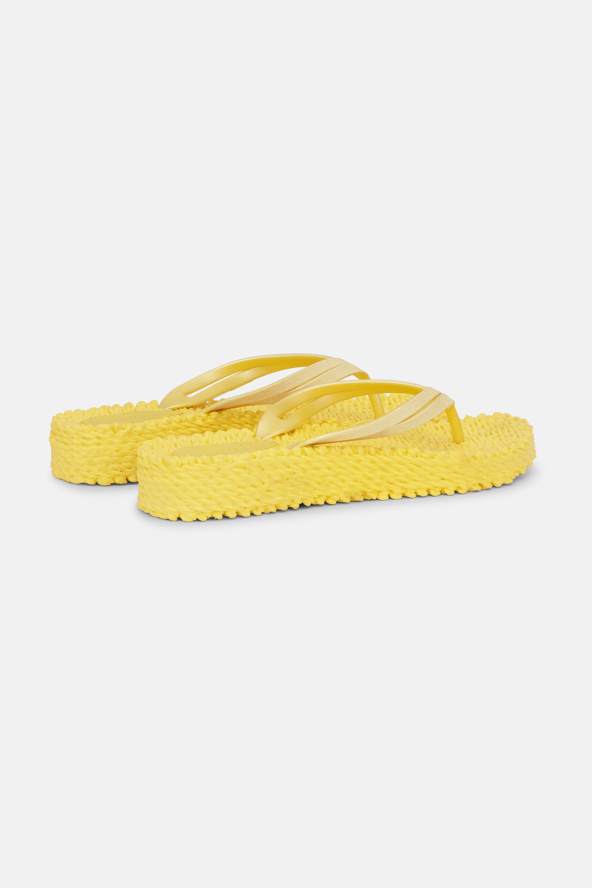 Chanclas con Plataforma Brillantes - Pale Banana