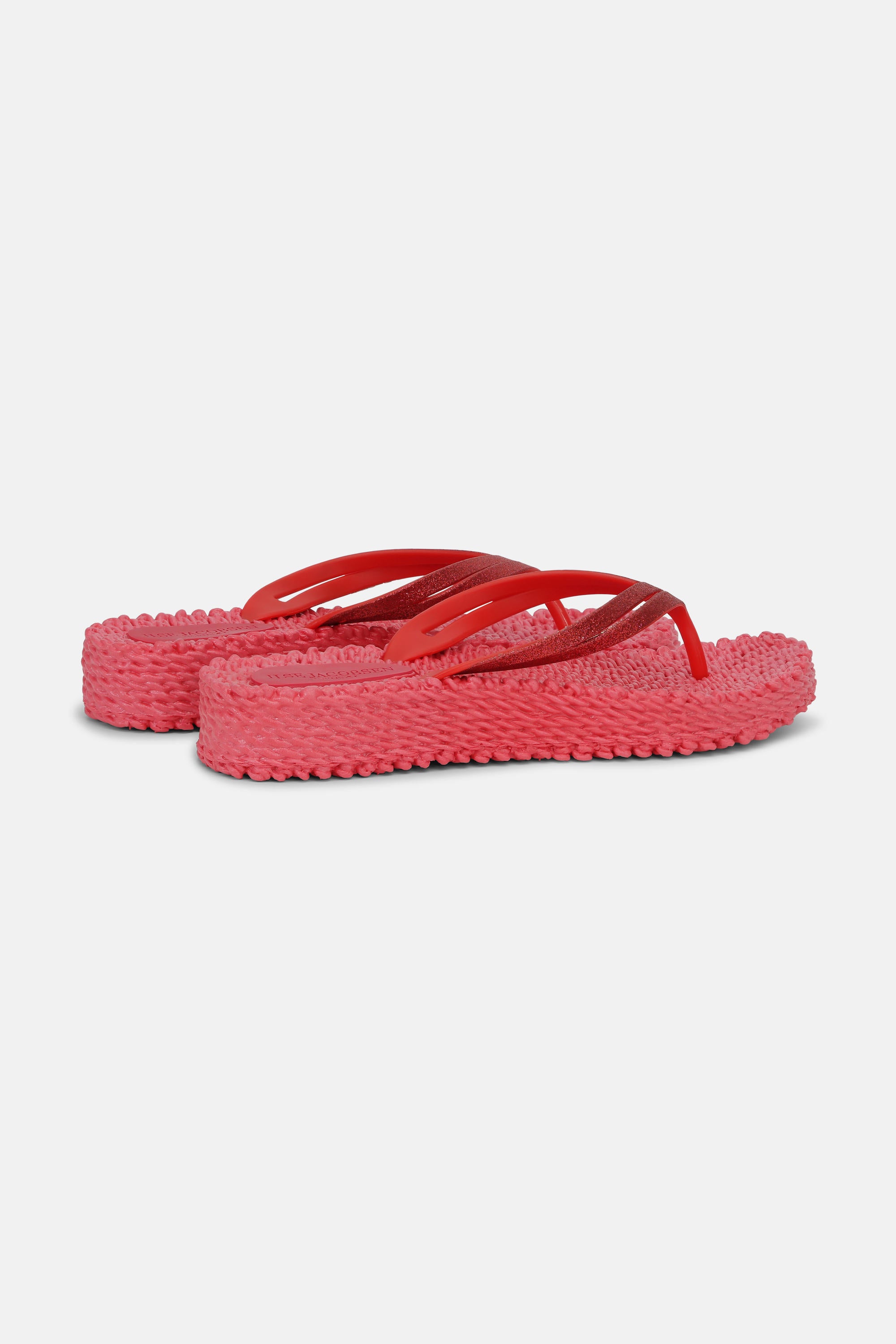 Chanclas con Plataforma Brillantes - Raspberry