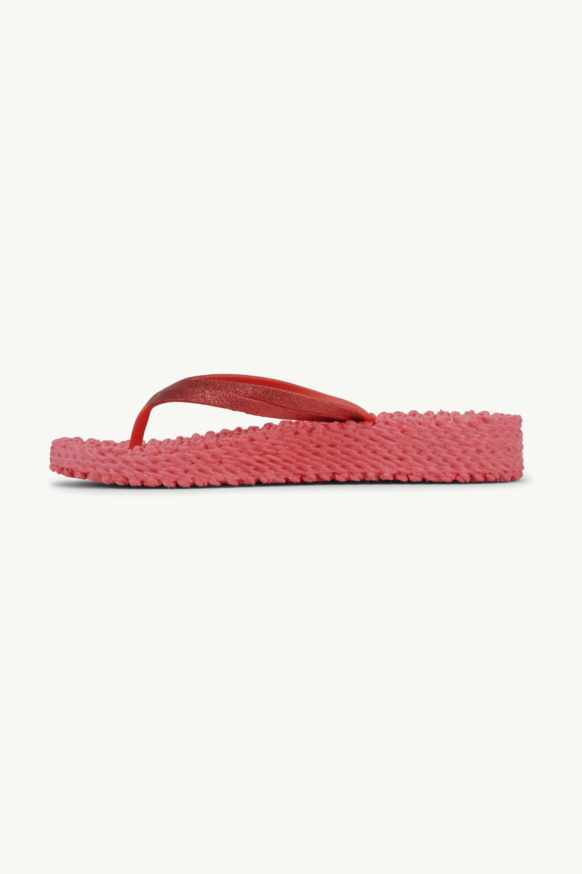 Chanclas con Plataforma Brillantes - Raspberry
