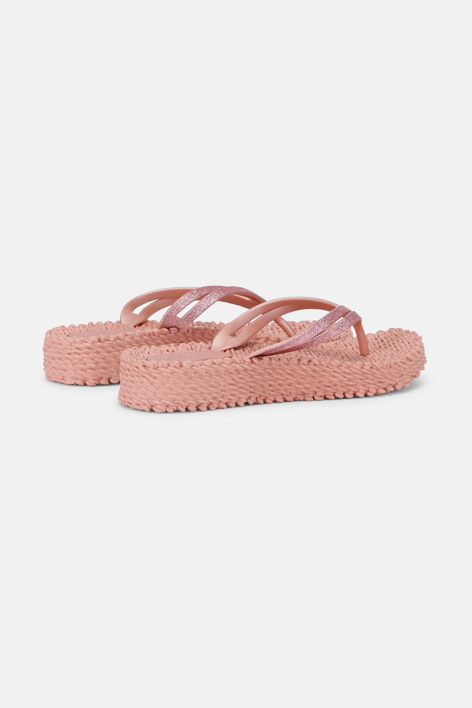 Chanclas con Plataforma Brillantes - Misty Rose