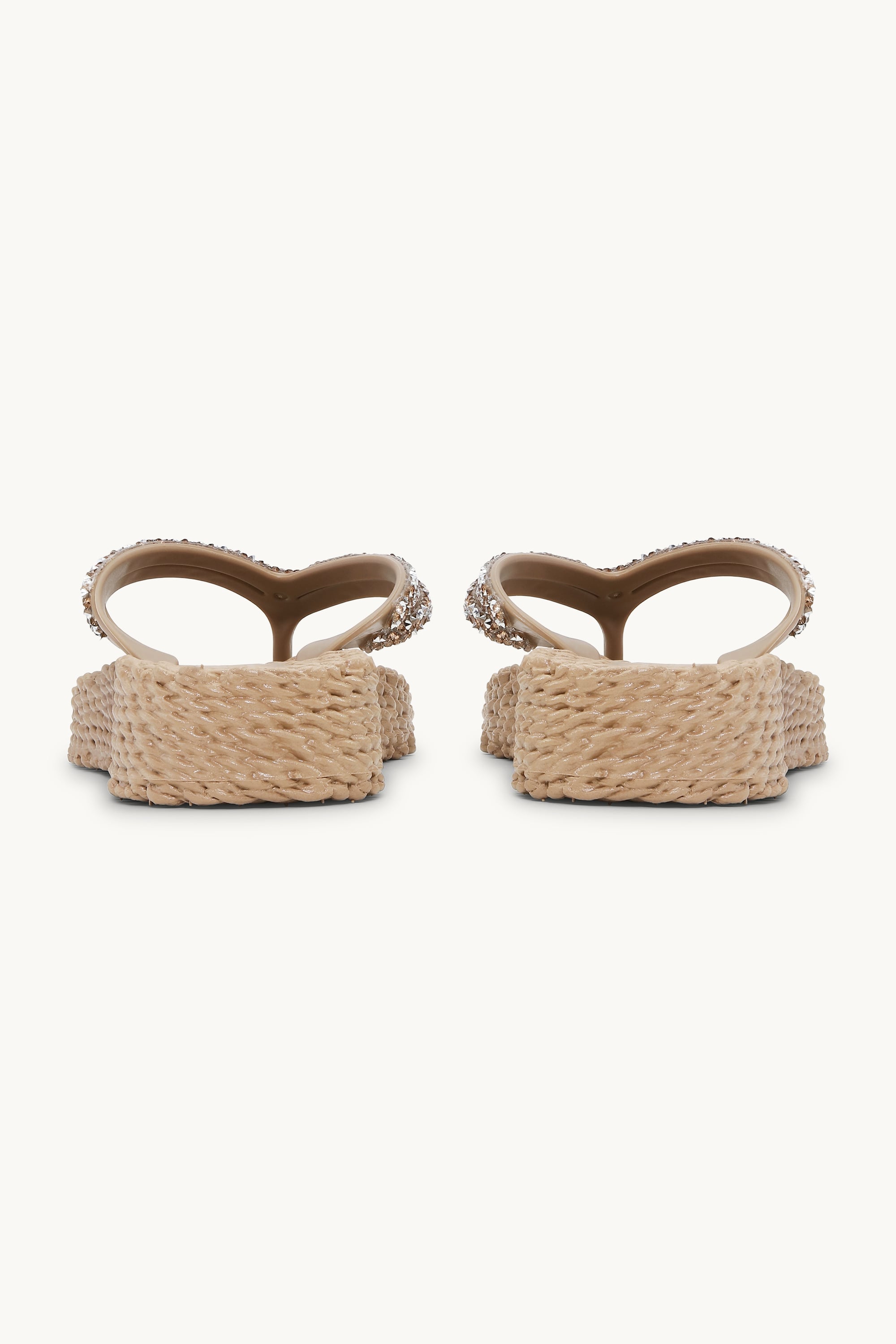 Chanclas con Plataforma Piedras Brillantes - Mocca