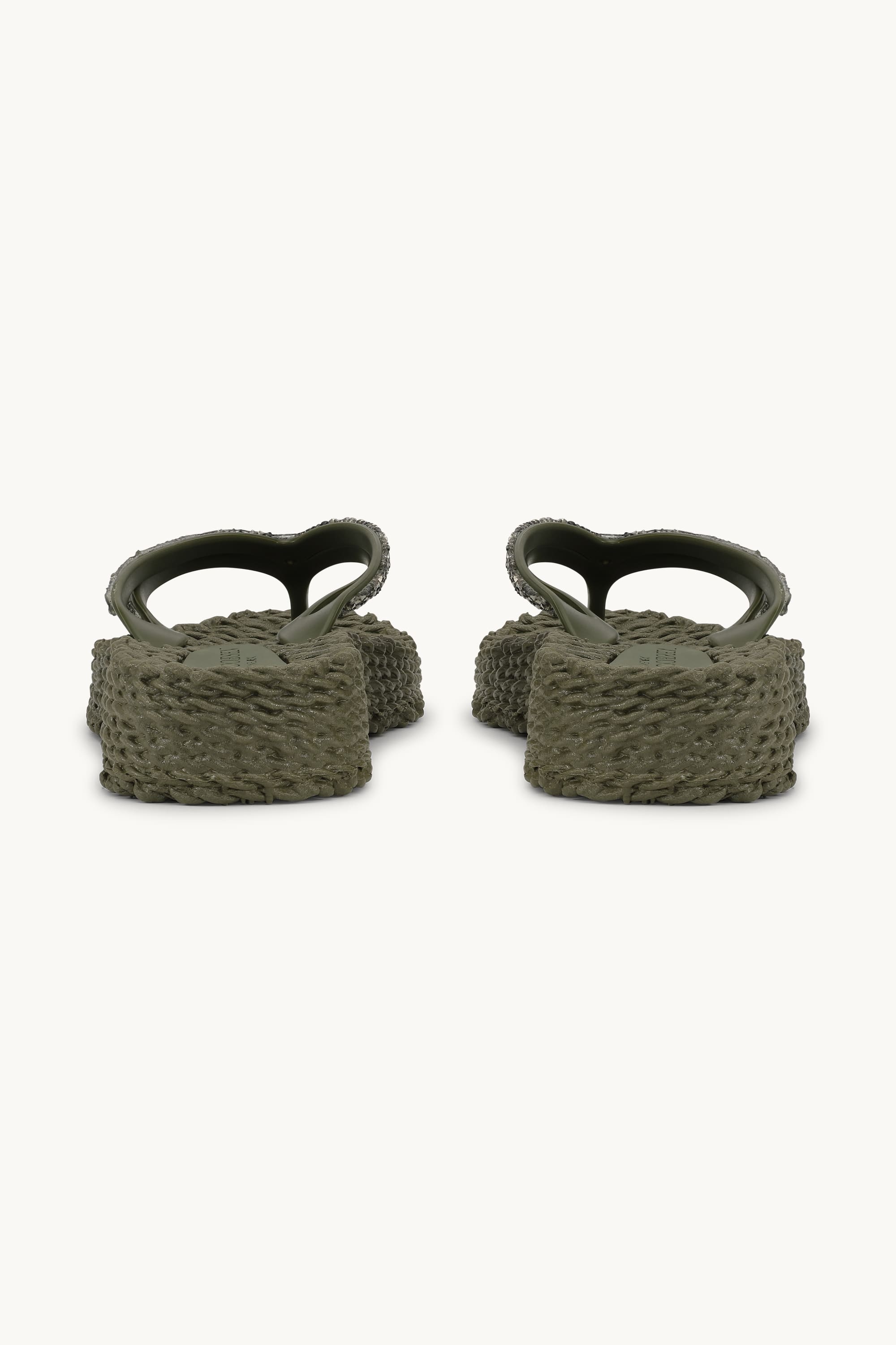 Chanclas con Plataforma Piedras Brillantes - Army