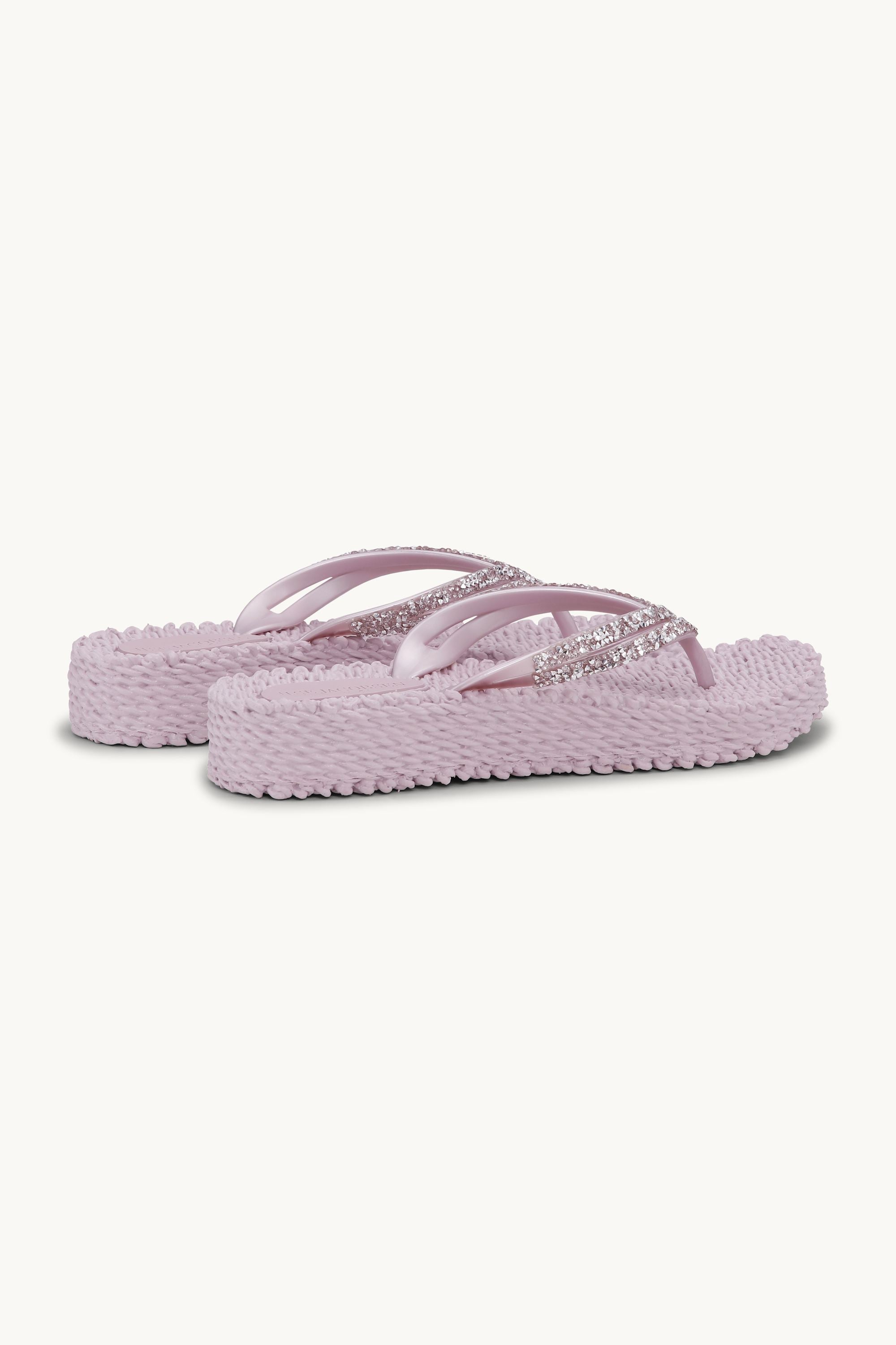 Chanclas con Plataforma Piedras Brillantes - Mauve Shadows