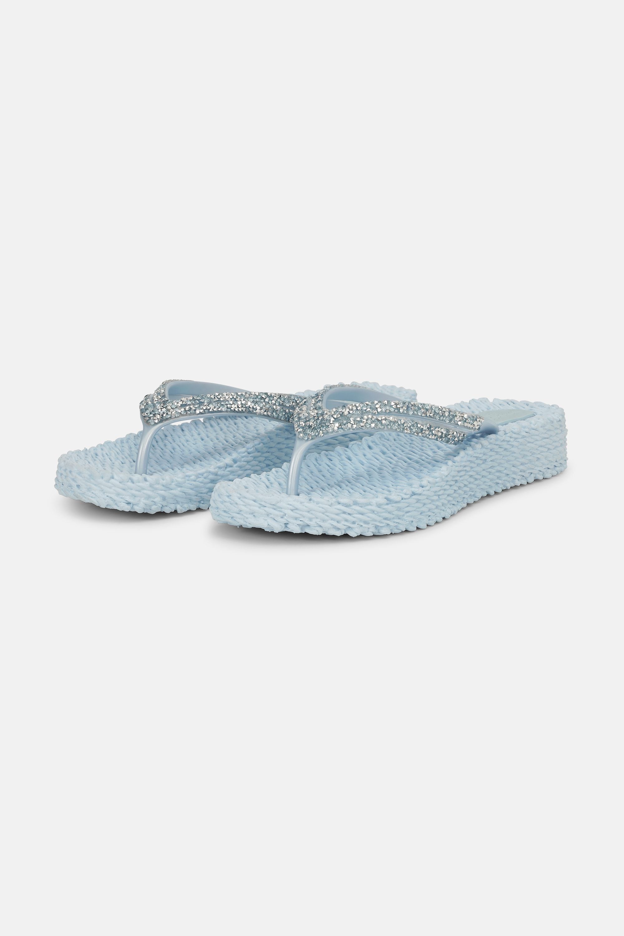 Chanclas con Plataforma Piedras Brillantes - Blue Bell