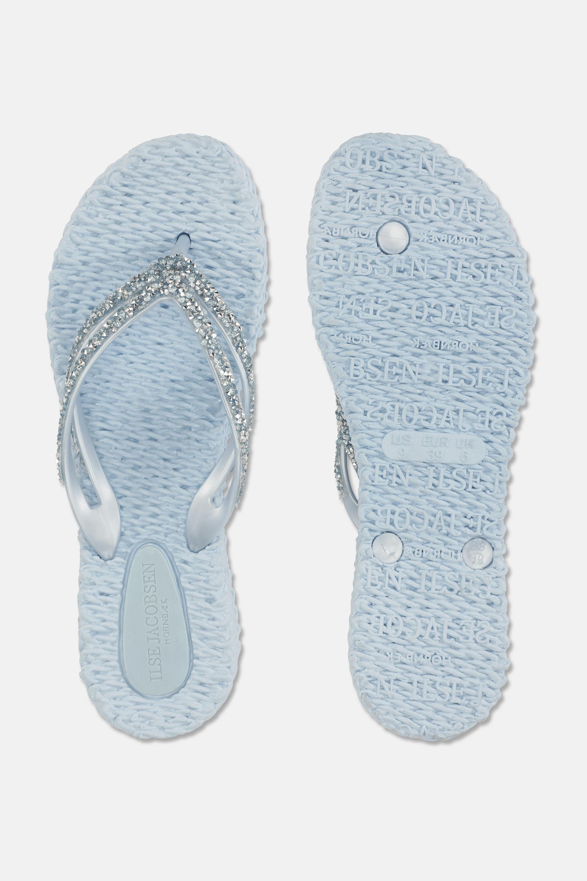 Chanclas con Plataforma Piedras Brillantes - Blue Bell